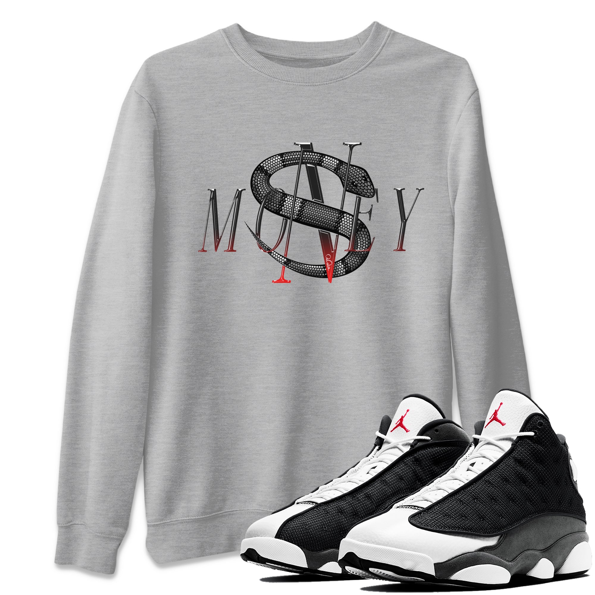 Money Snake Unisex Tops - Air Jordan 13 Black Flint
