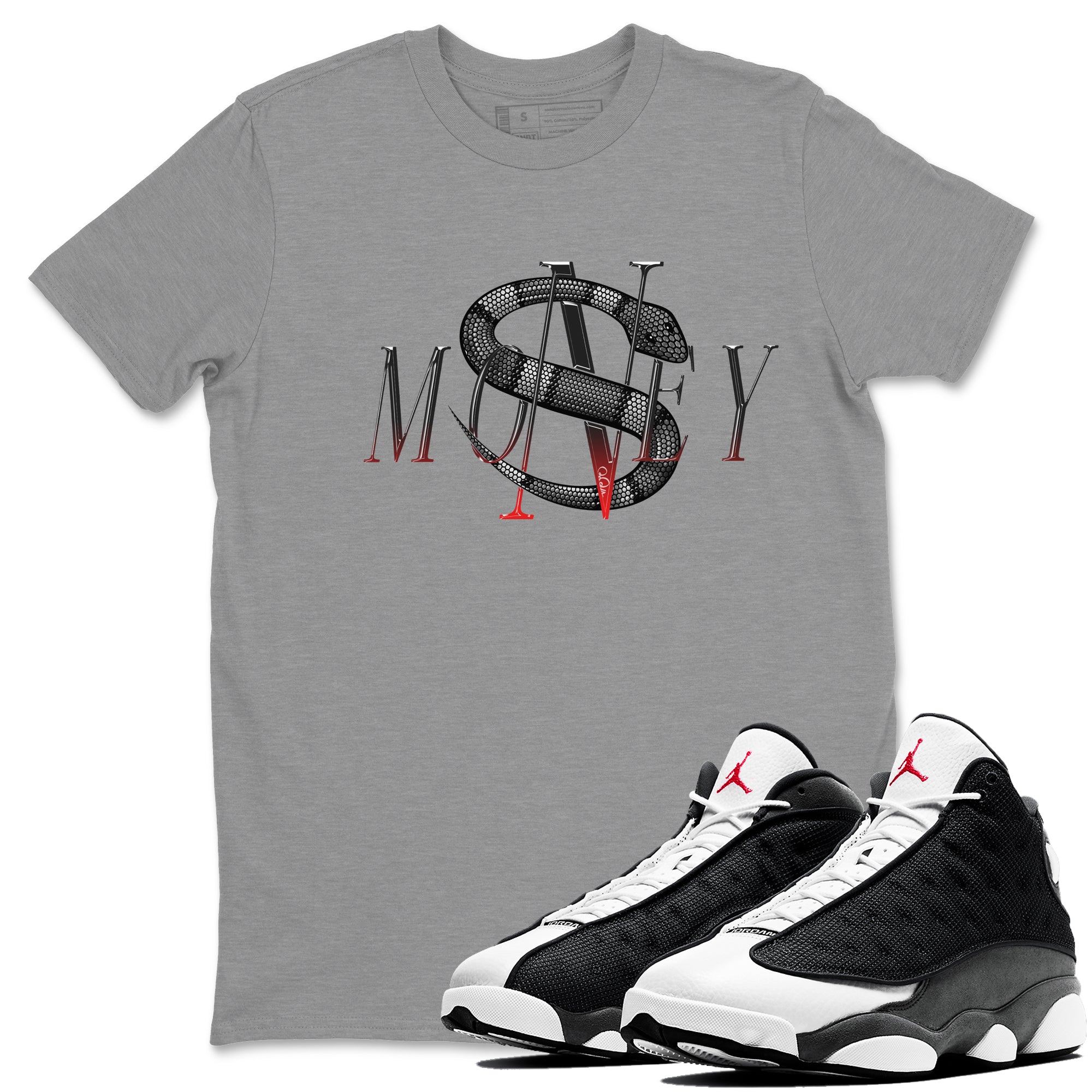 Money Snake Unisex Tops - Air Jordan 13 Black Flint