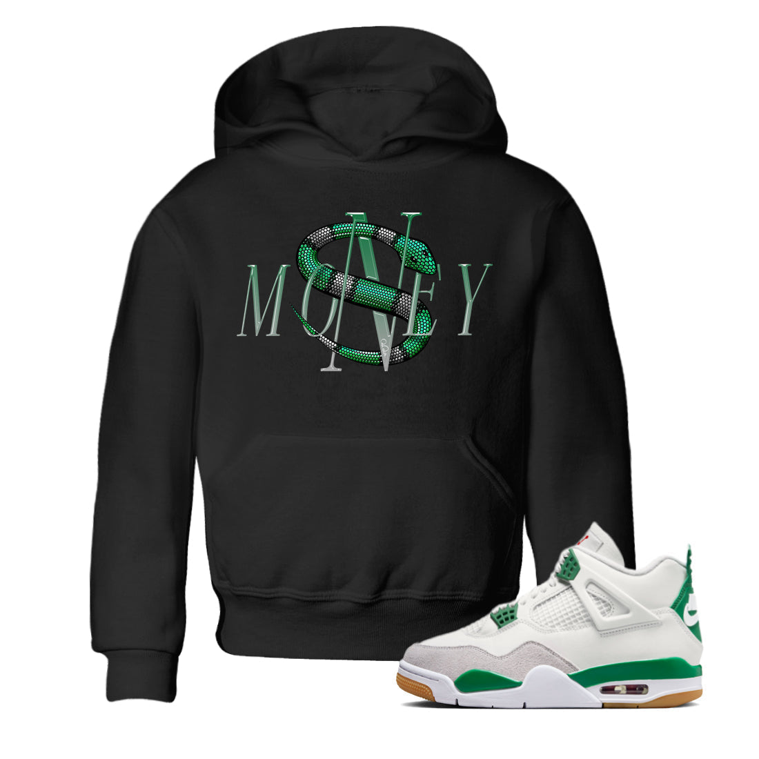Money Snake Kids Tops - Air Jordan 4 Pine Green