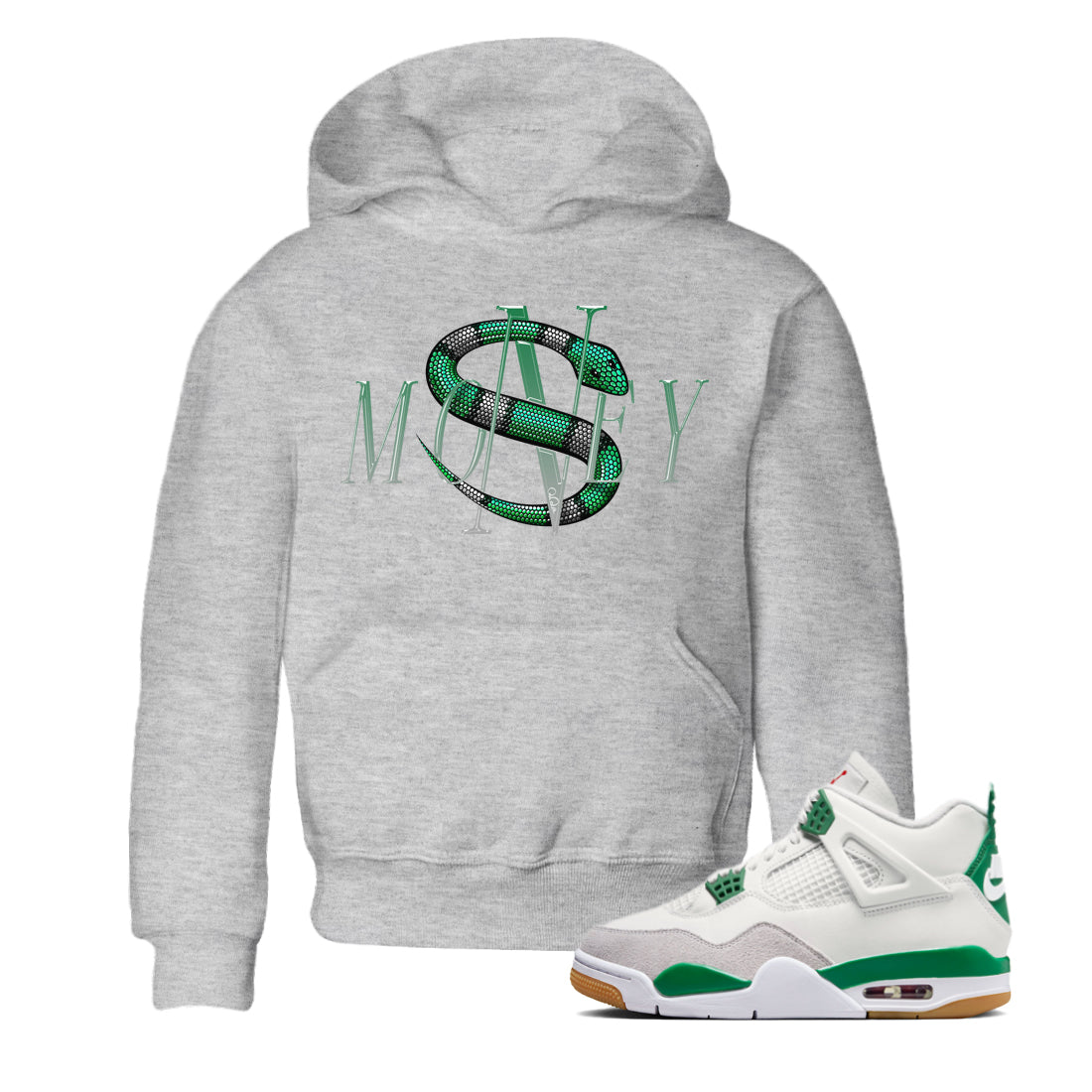 Money Snake Kids Tops - Air Jordan 4 Pine Green SB