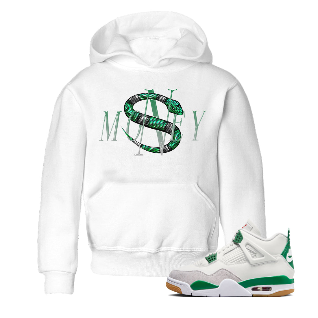 Money Snake Kids Tops - Air Jordan 4 Pine Green
