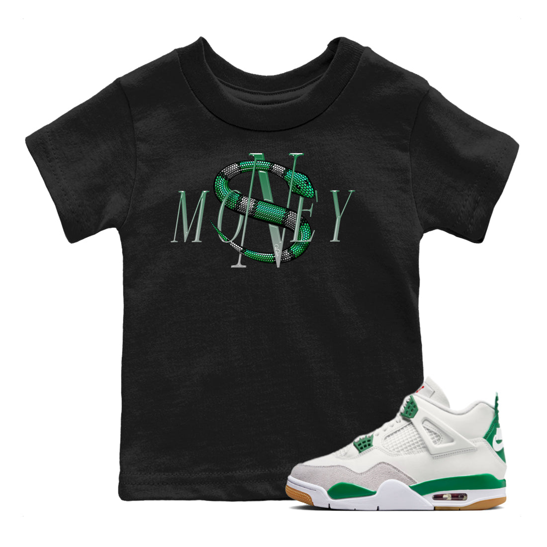 Money Snake Kids Tops - Air Jordan 4 Pine Green SB