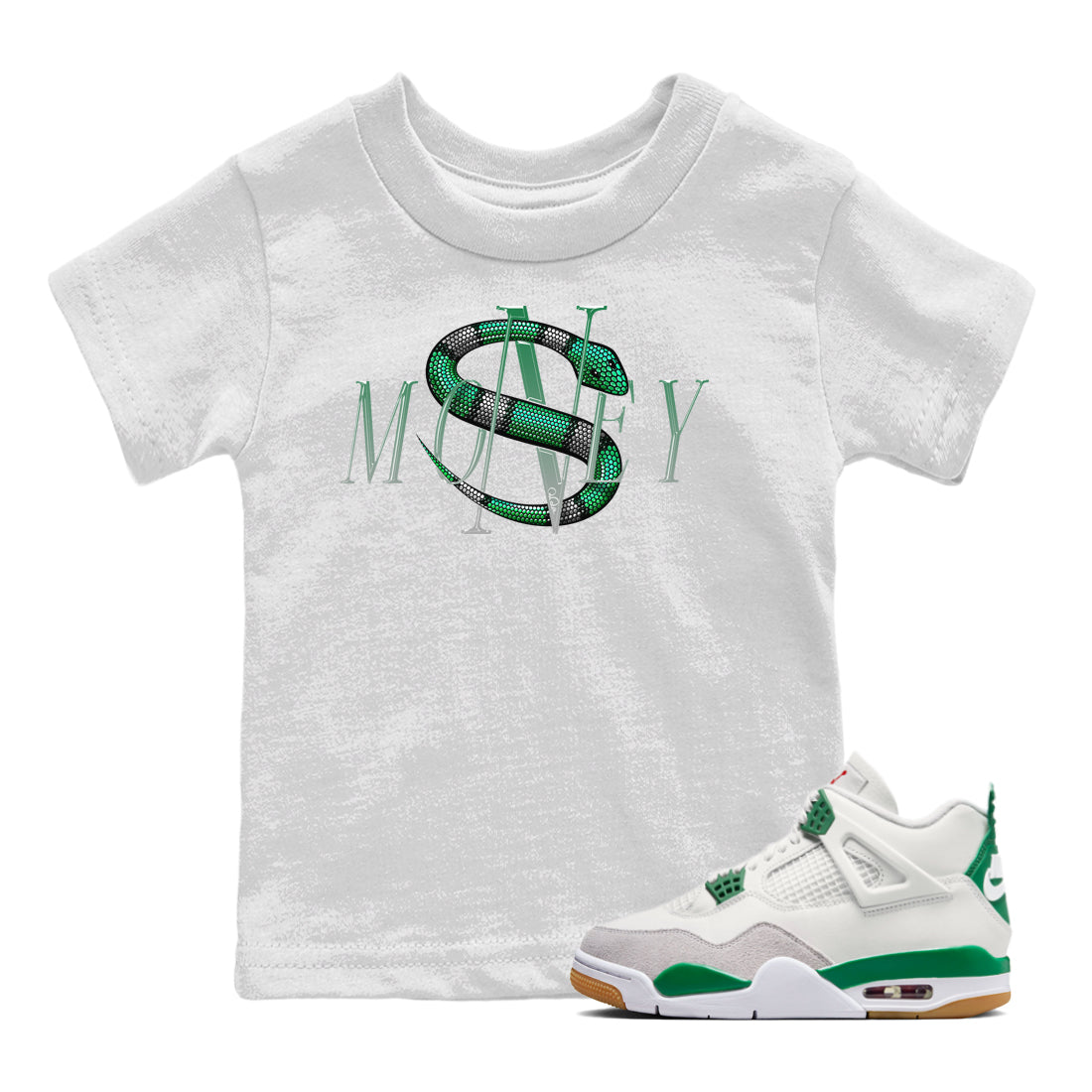 Money Snake Kids Tops - Air Jordan 4 Pine Green SB