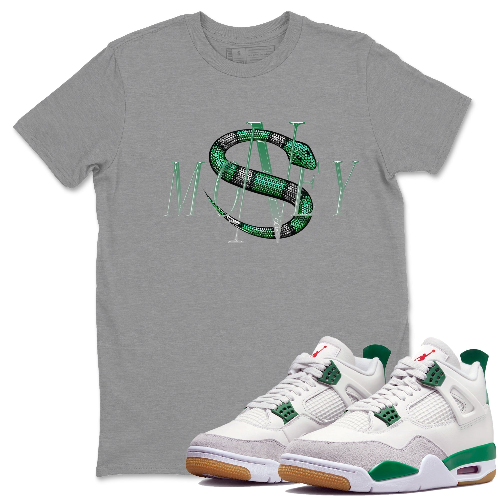 Money Snake Unisex Tops - Air Jordan 4 Pine Green SB