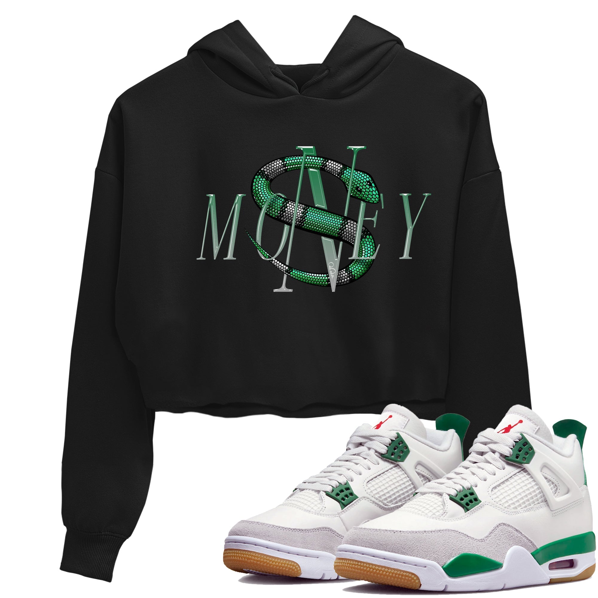 Money Snake Women's Tops - Air Jordan 4 Pine Green
