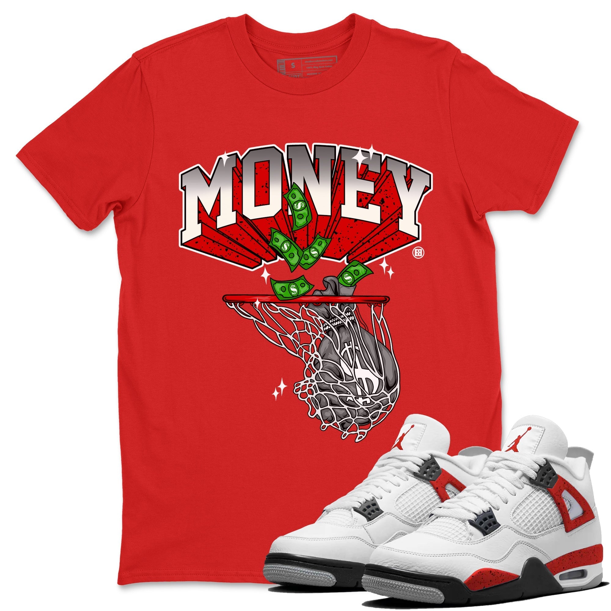 Money Swish Unisex Tops - Air Jordan 4 Red Cement