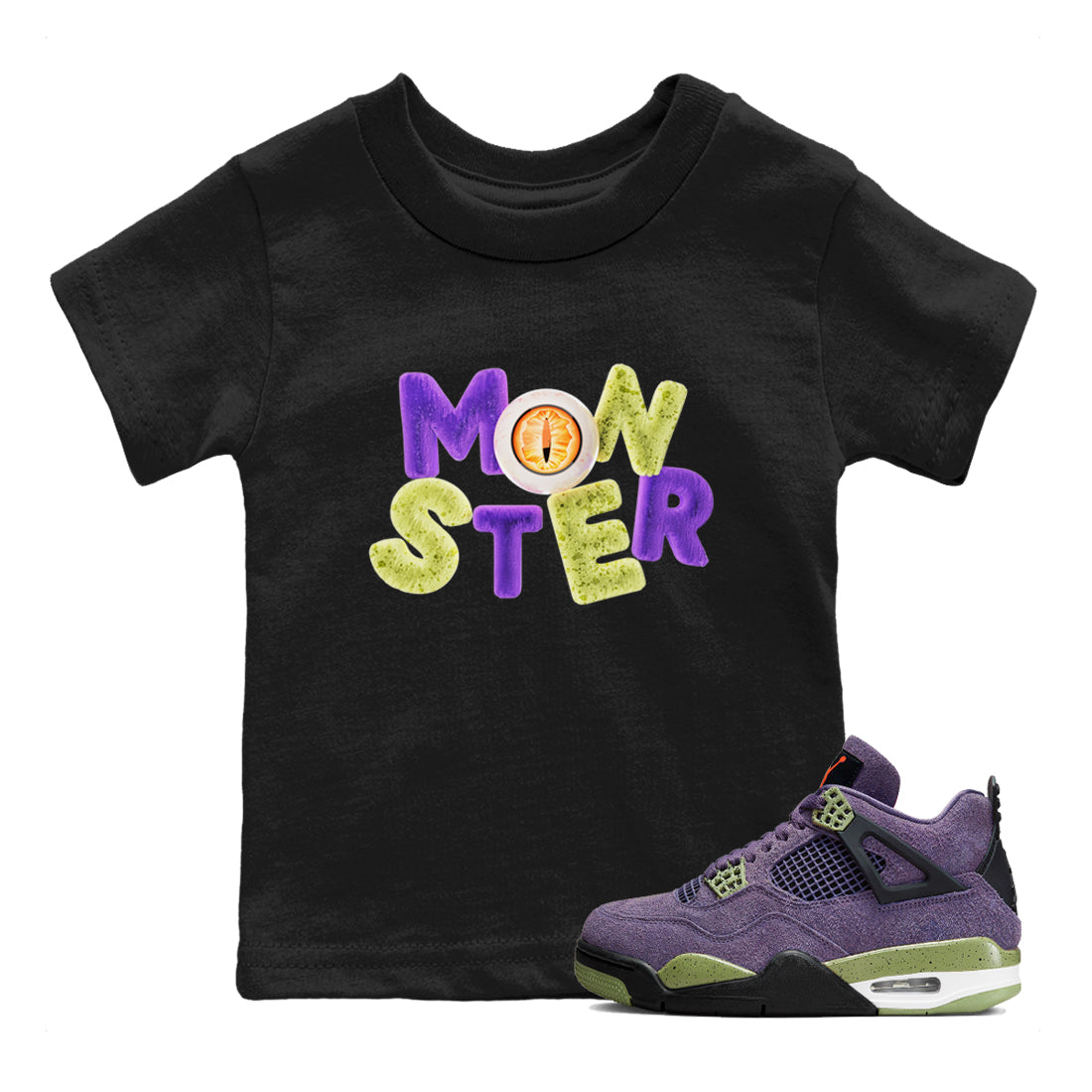 Monster snkmatch Tee Kids - Air Jordan 4 Canyon Purple