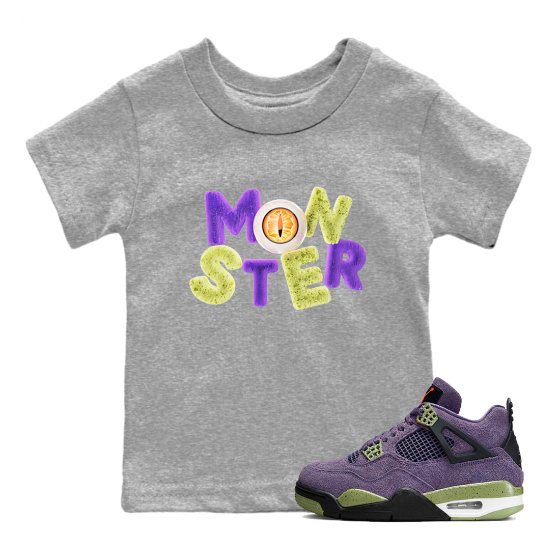 Monster snkmatch Tee Kids - Air Jordan 4 Canyon Purple