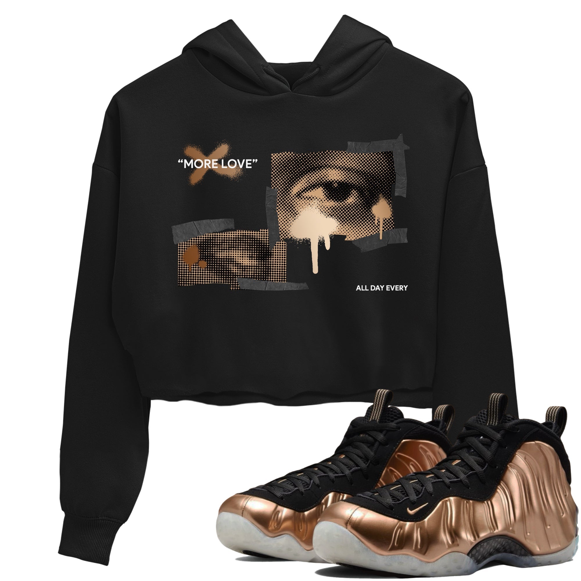 More Love snkmatch Women's Top - Air Foamposite One Metallic Copper