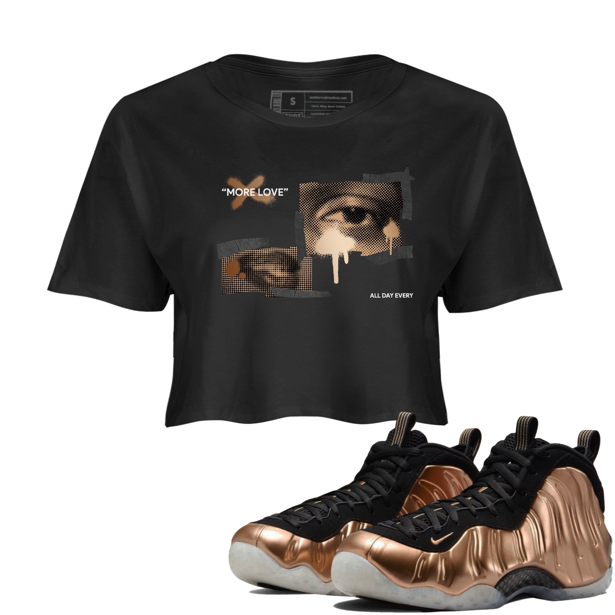 More Love snkmatch Women's Top - Air Foamposite One Metallic Copper