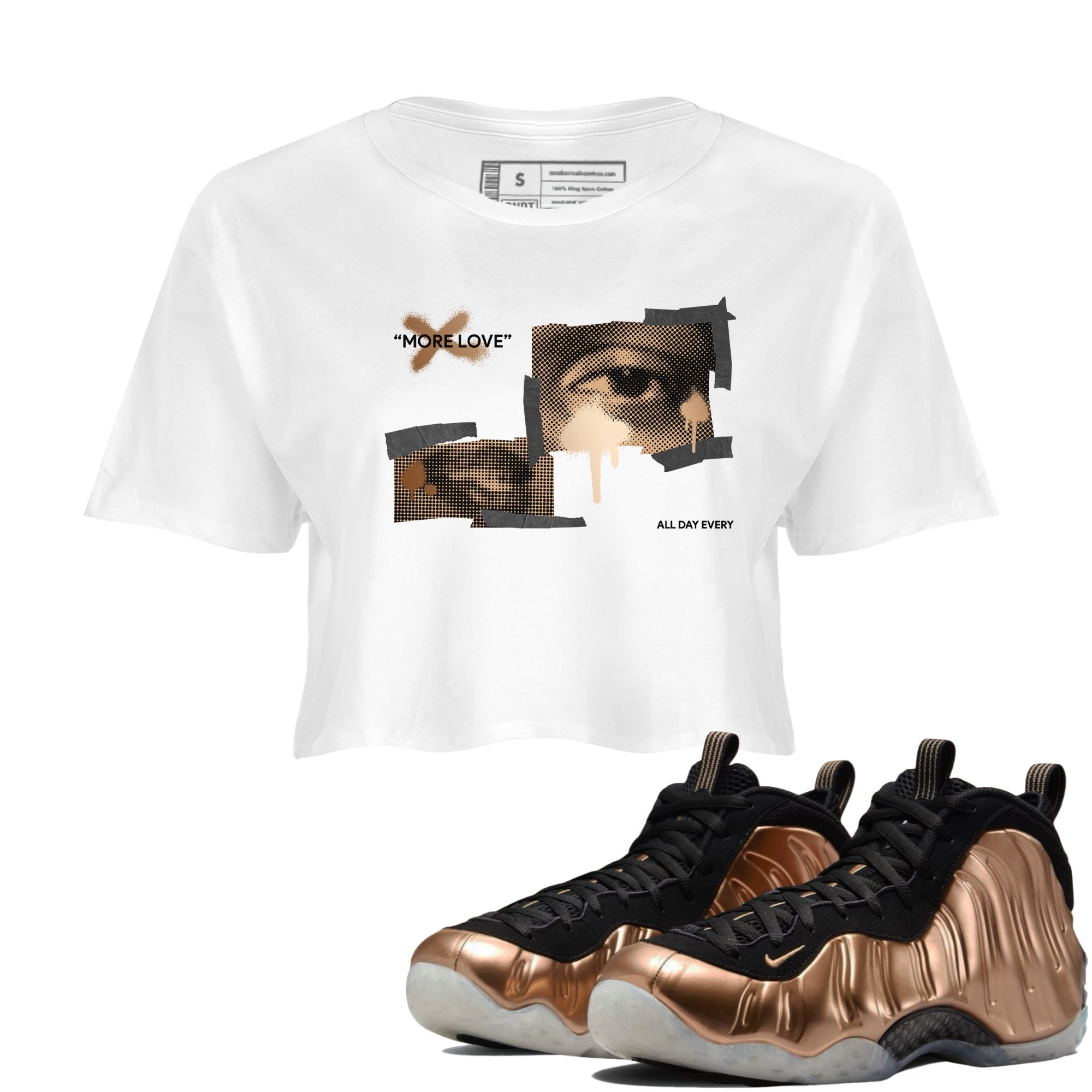 More Love snkmatch Women's Top - Air Foamposite One Metallic Copper
