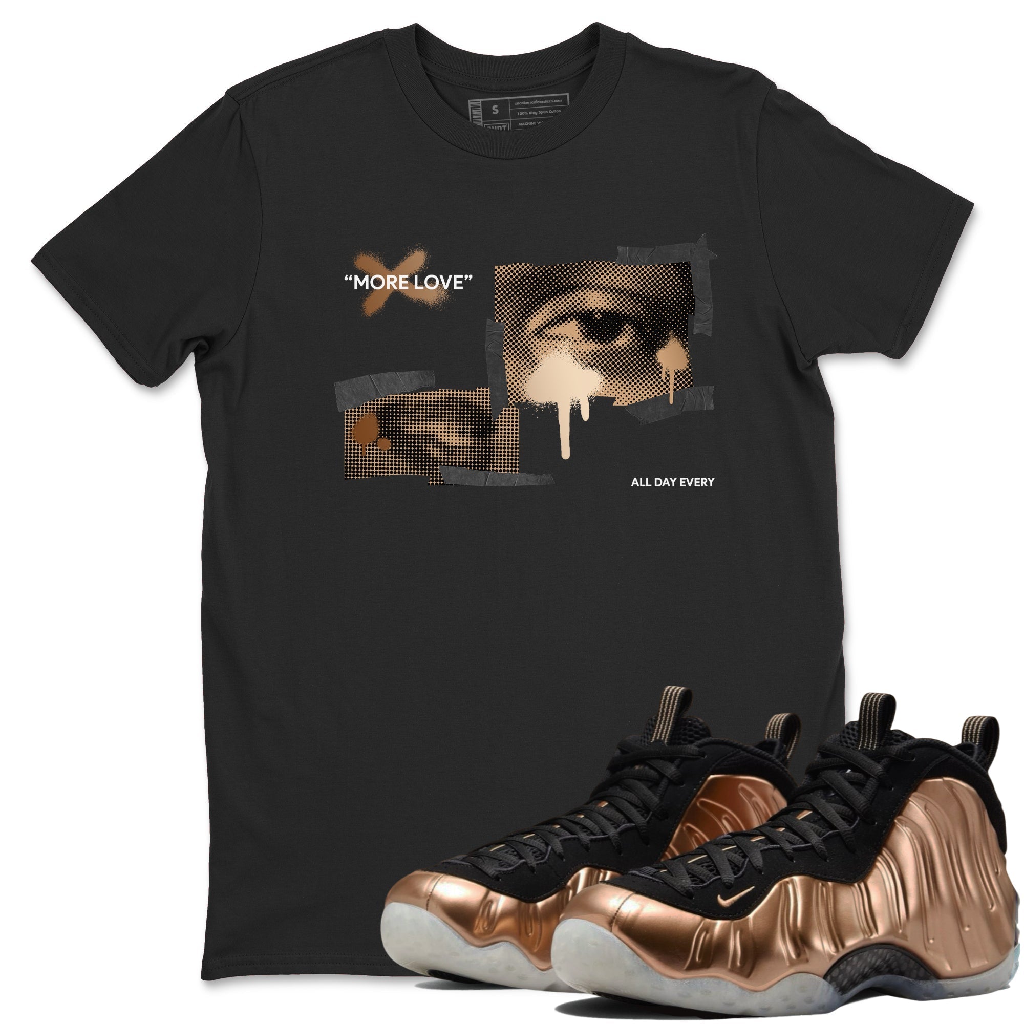 More Love snkmatch Tees - Air Foamposite One Metallic Copper