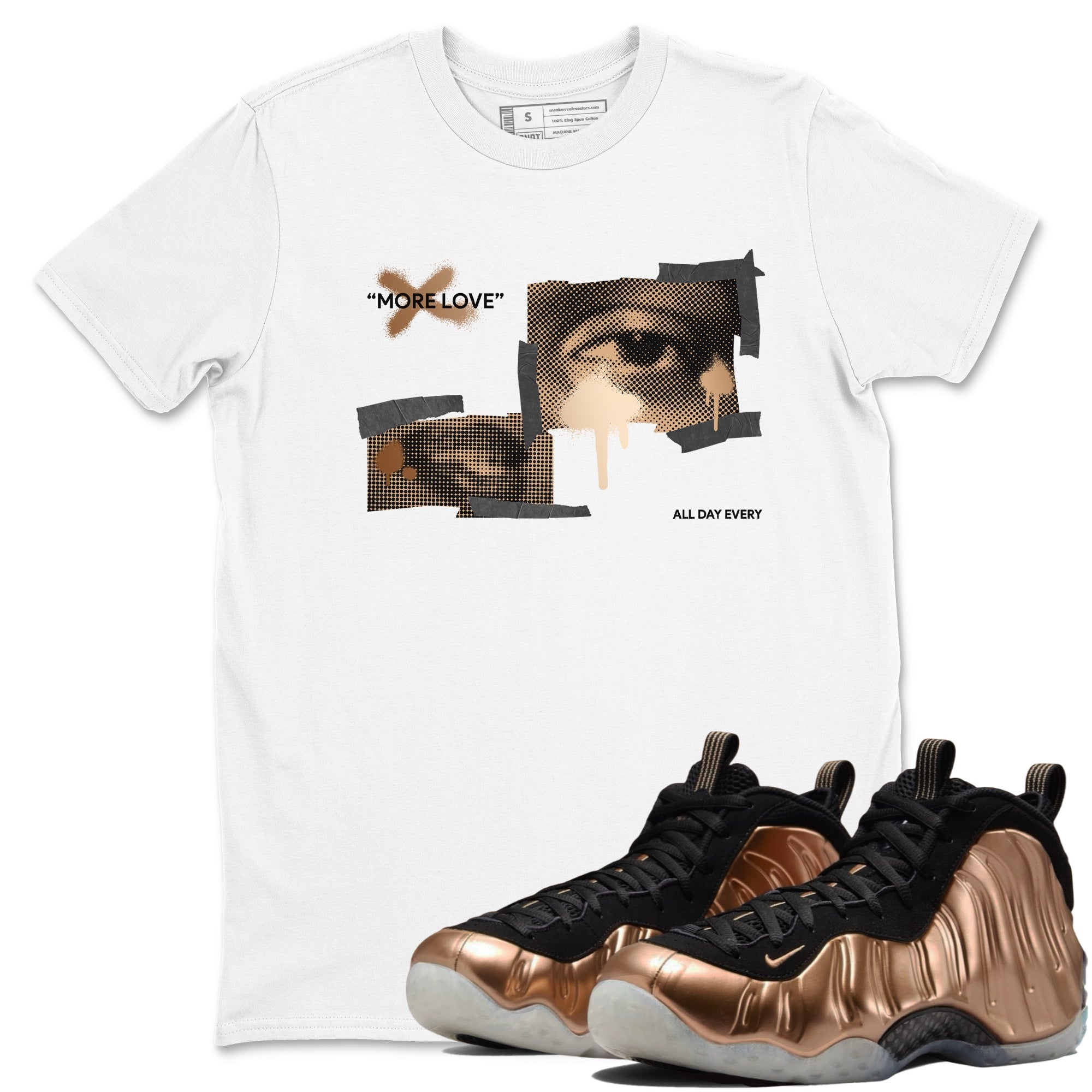 More Love snkmatch Tees - Air Foamposite One Metallic Copper