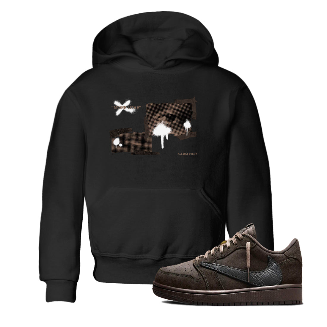 More Love snkmatch Tees Kids - Air Jordan 1 Travis Scott Velvet Brown