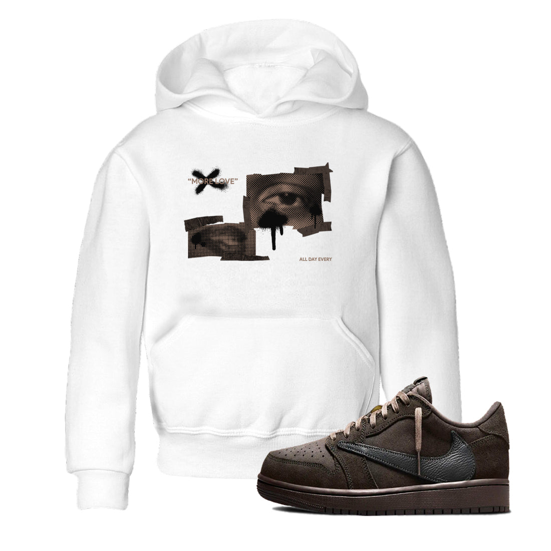 More Love snkmatch Tees Kids - Air Jordan 1 Travis Scott Velvet Brown