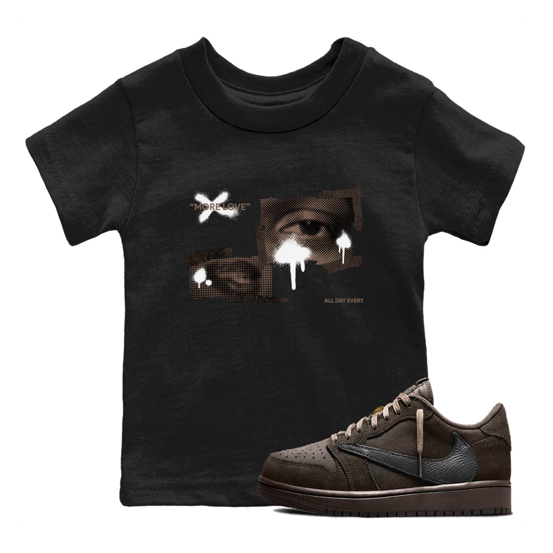 More Love snkmatch Tees Kids - Air Jordan 1 Travis Scott Velvet Brown