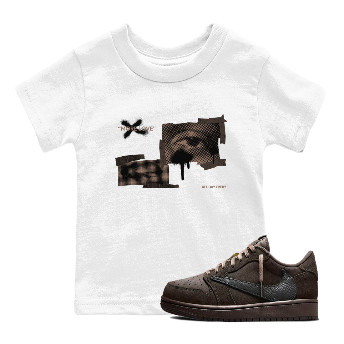 More Love snkmatch Tees Kids - Air Jordan 1 Travis Scott Velvet Brown