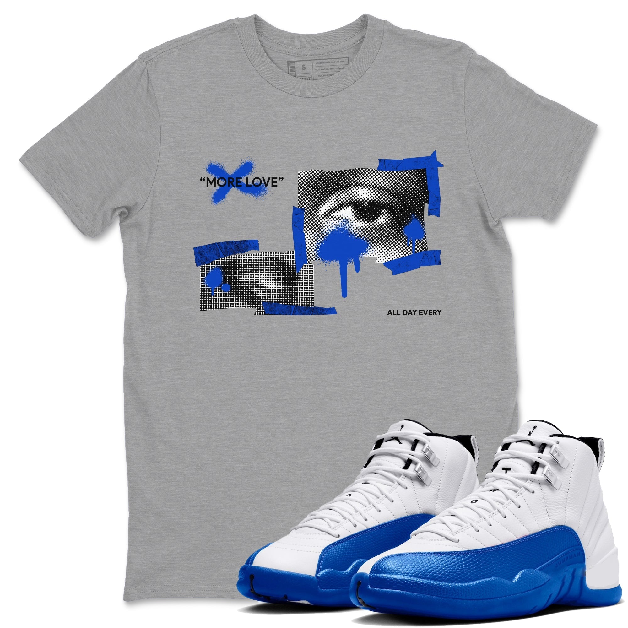 More Love snkmatch Tees - Air Jordan 12 Blueberry