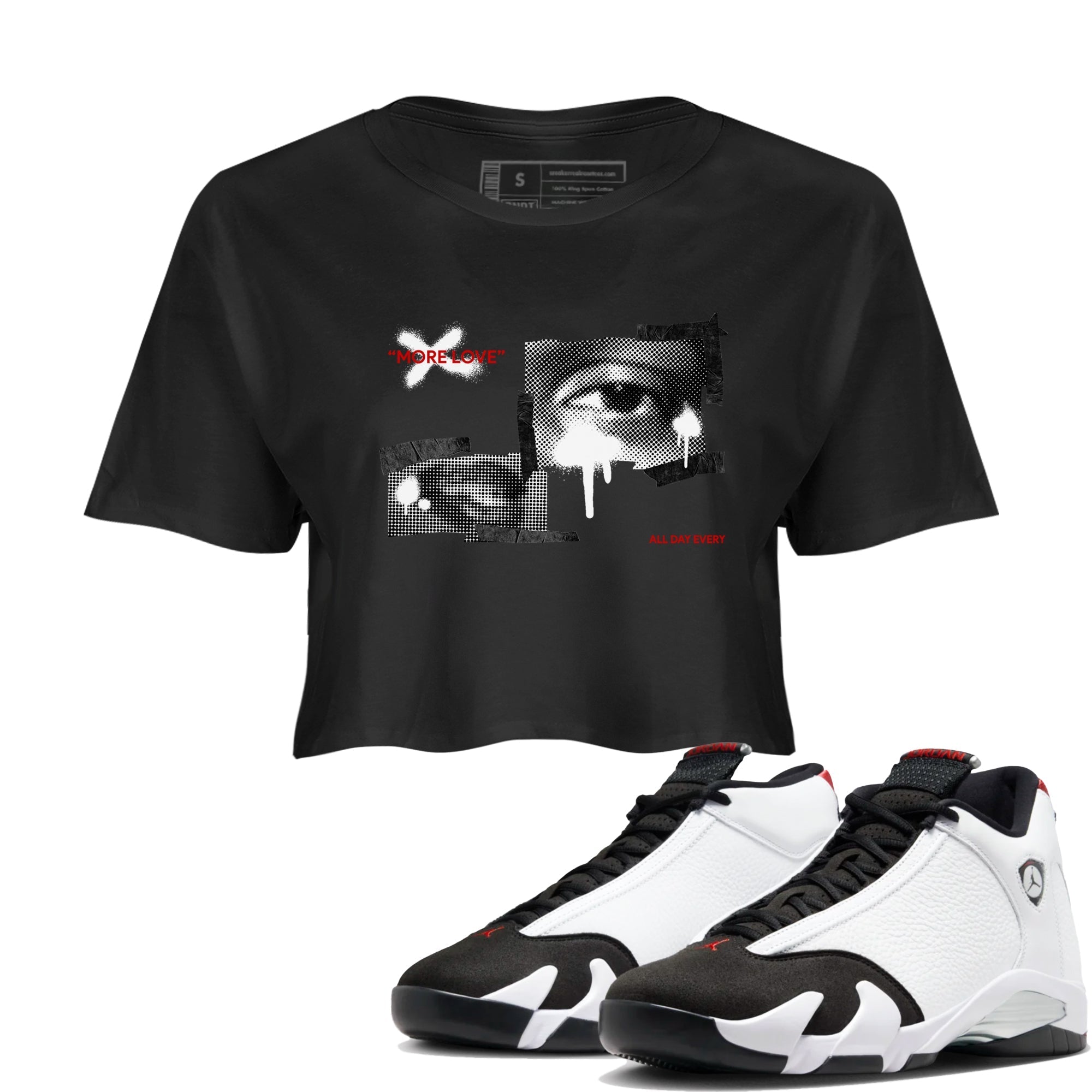 More Love snkmatch Women's Top - Air Jordan 14 Black Toe