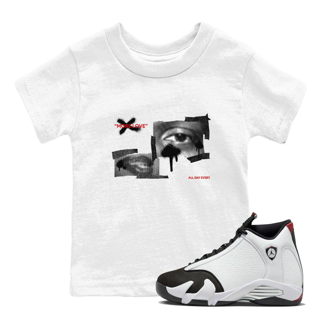 More Love snkmatch Tees Kids - Air Jordan 14 Black Toe