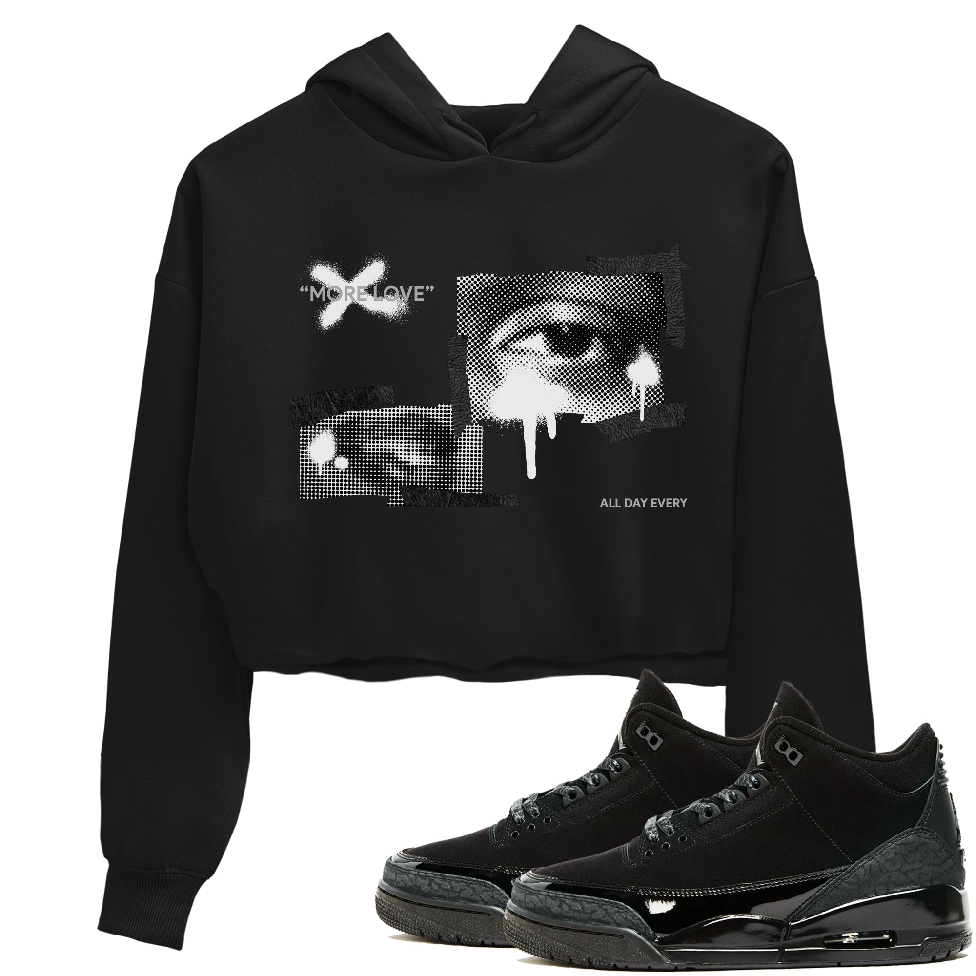 More Love snkmatch Women's Top - Air Jordan 3 Black Cat