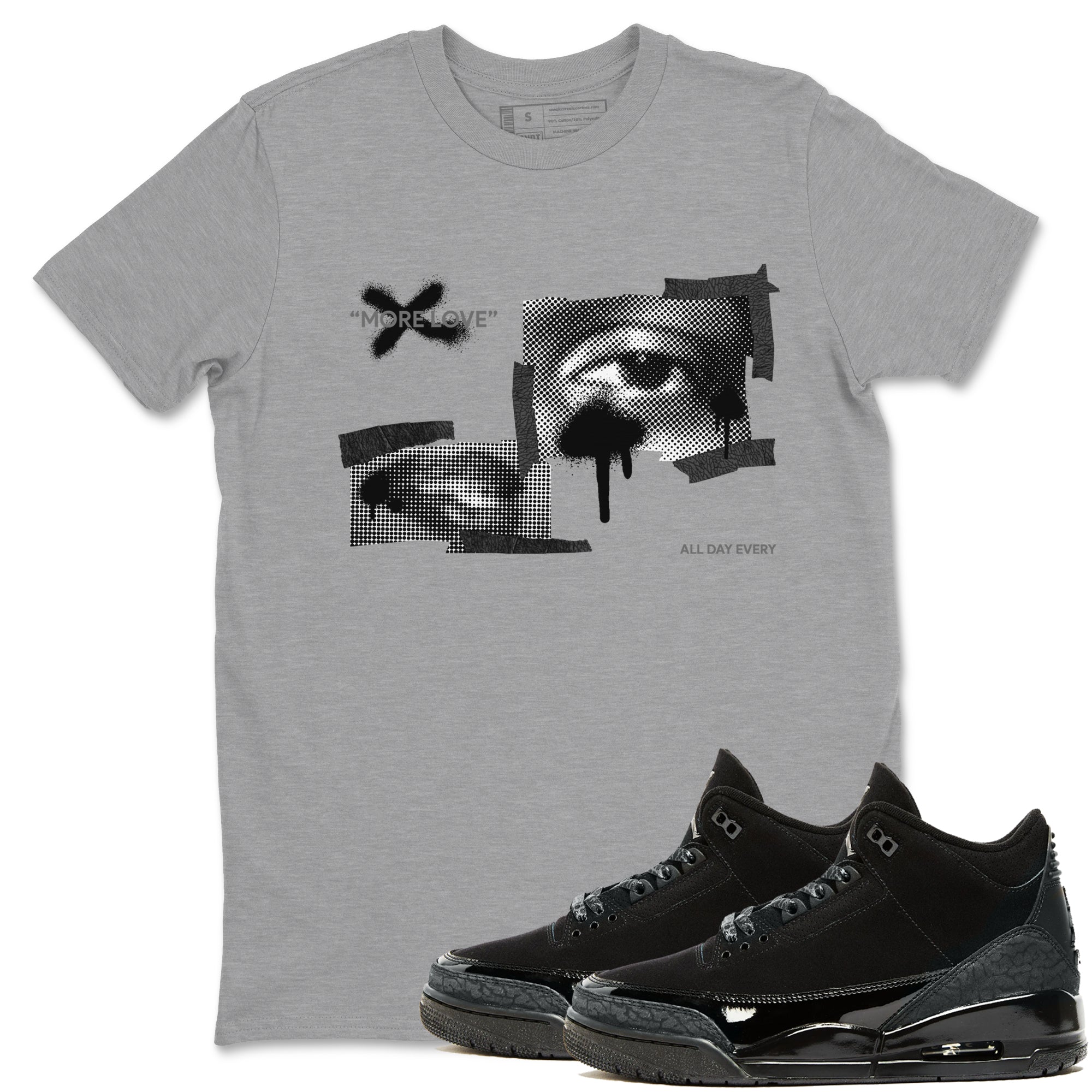 More Love snkmatch Tees - Air Jordan 3 Black Cat