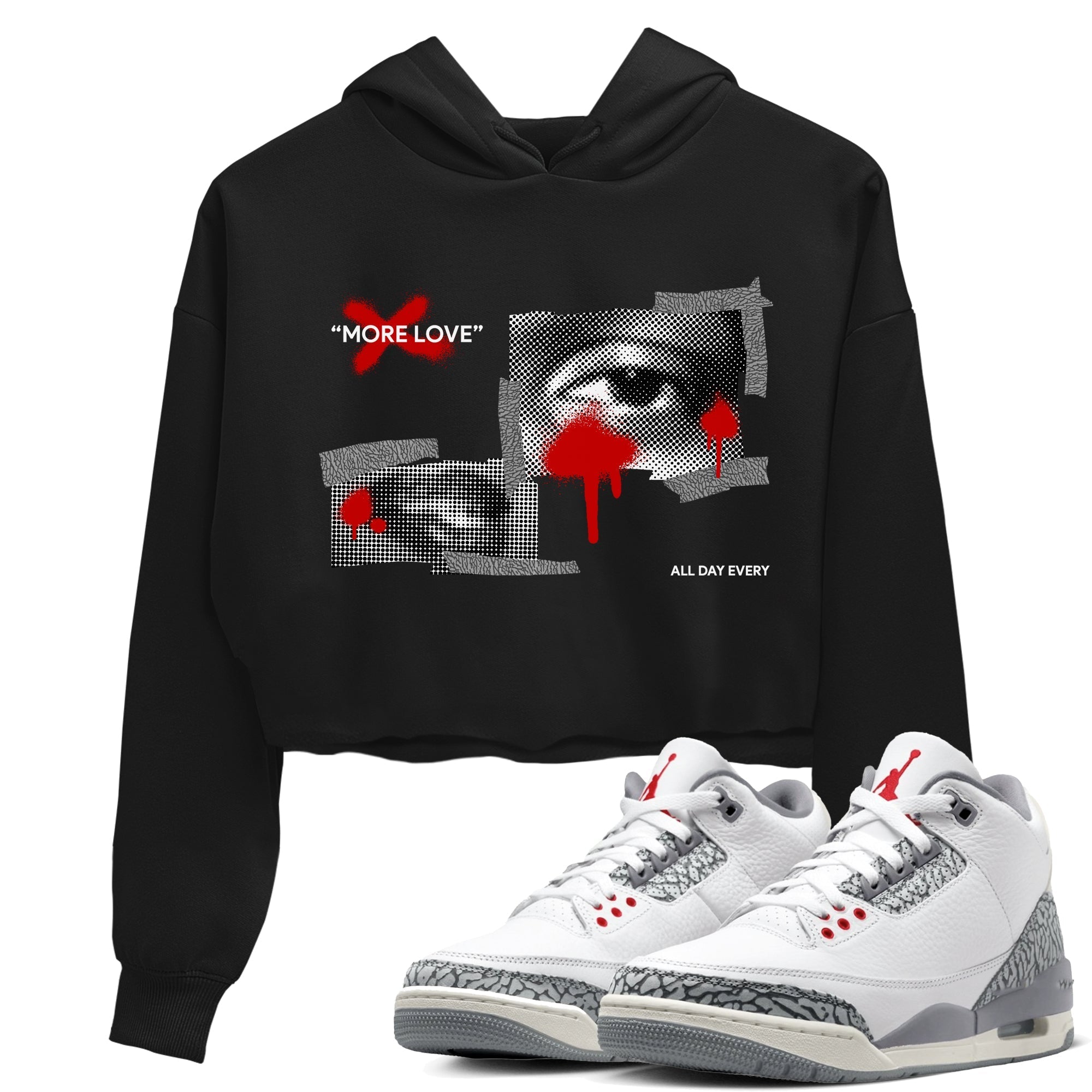 More Love snkmatch Women's Top - Air Jordan 3 Cement Grey