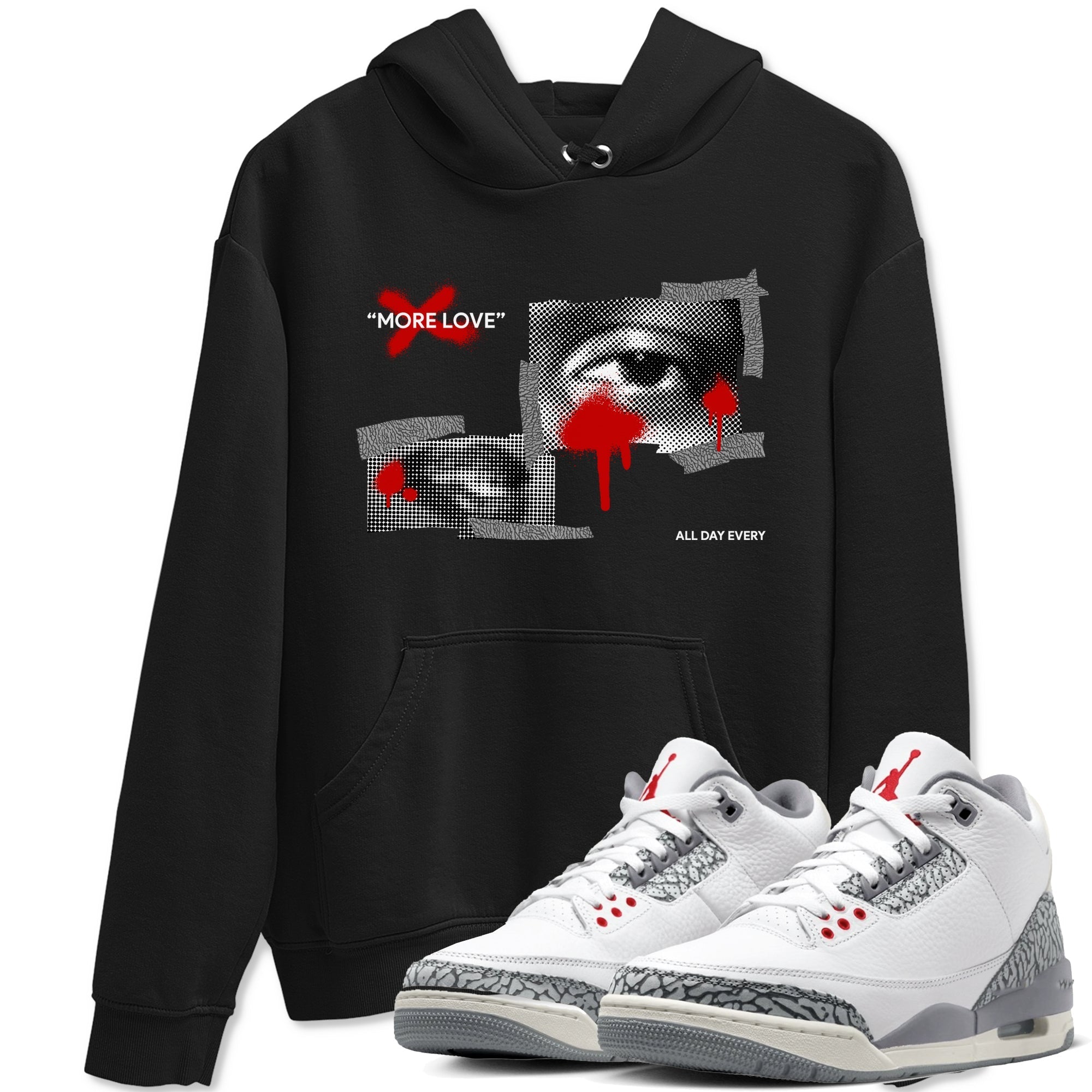 More Love snkmatch Tees - Air Jordan 3 Cement Grey