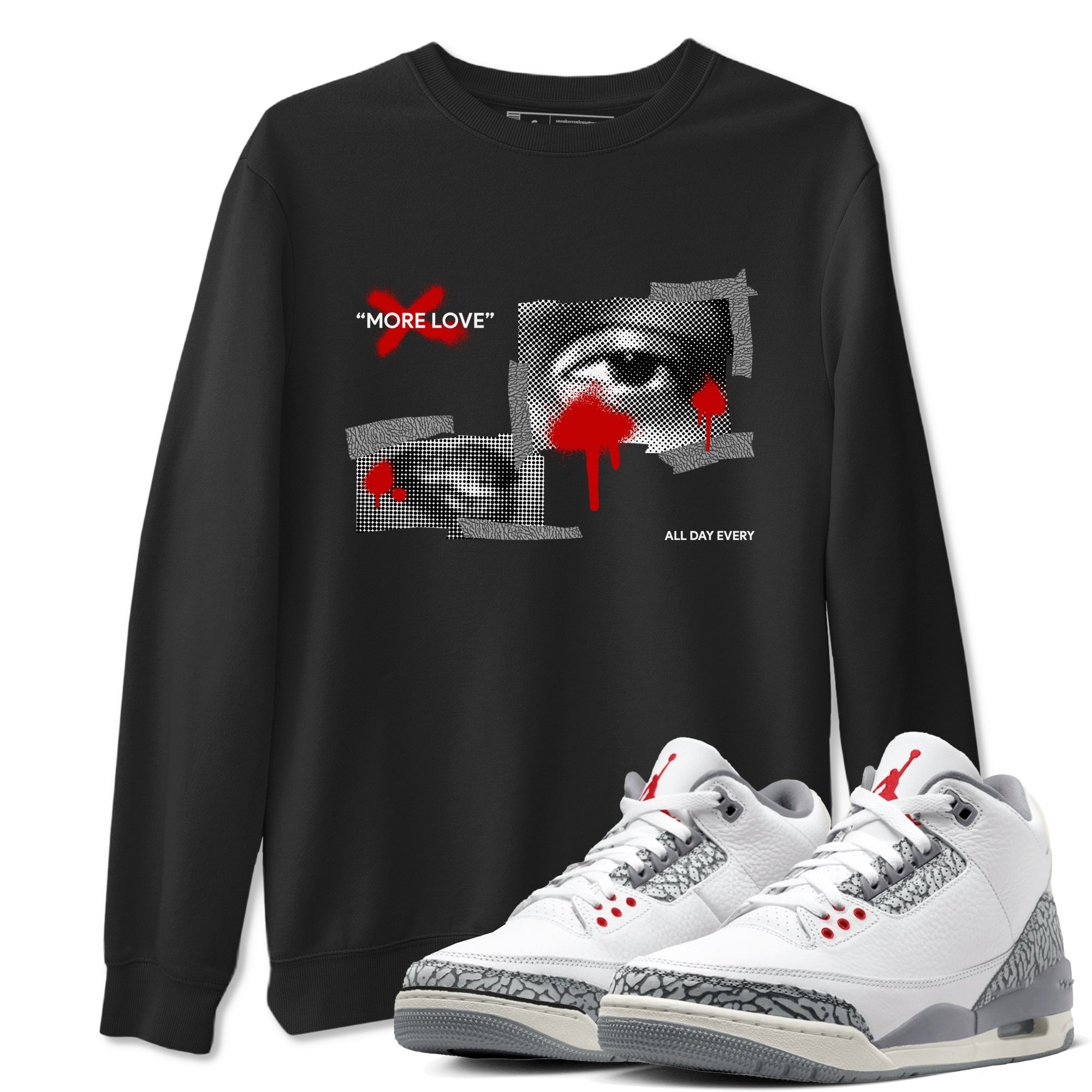 More Love snkmatch Tees - Air Jordan 3 Cement Grey