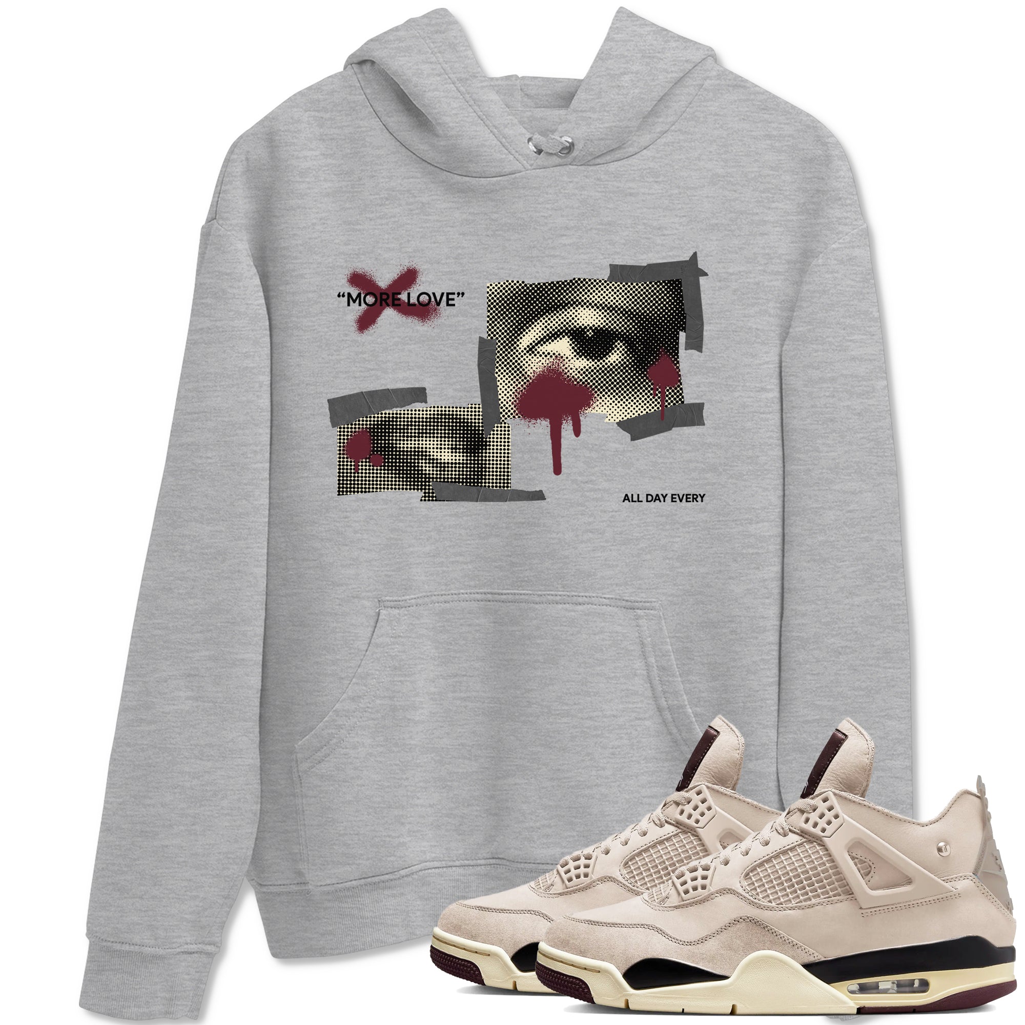 More Love snkmatch Tees - Air Jordan 4 A Ma Maniere x Fossil Stone