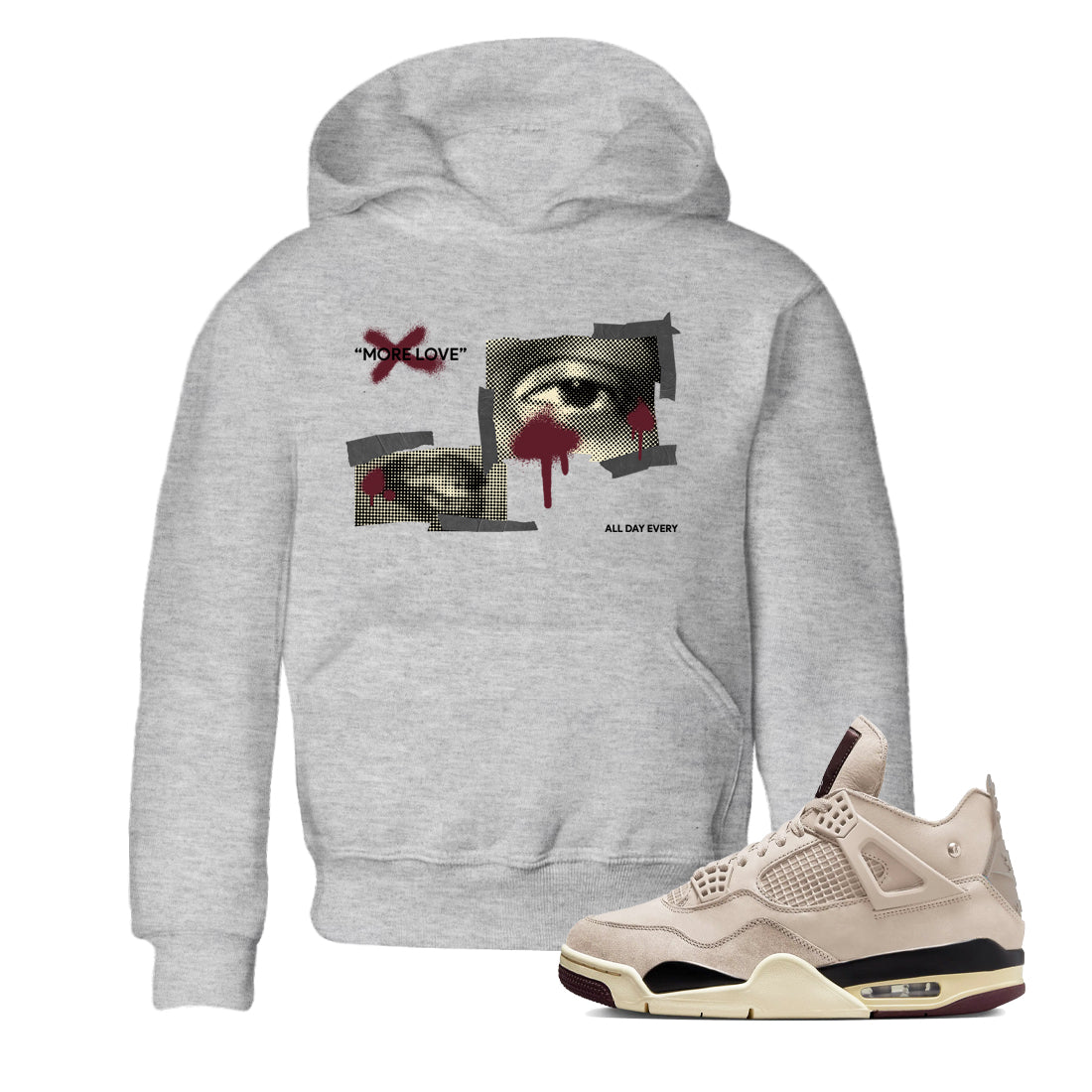 More Love snkmatch Tees Kids - Air Jordan 4 A Ma Maniere x Fossil Stone