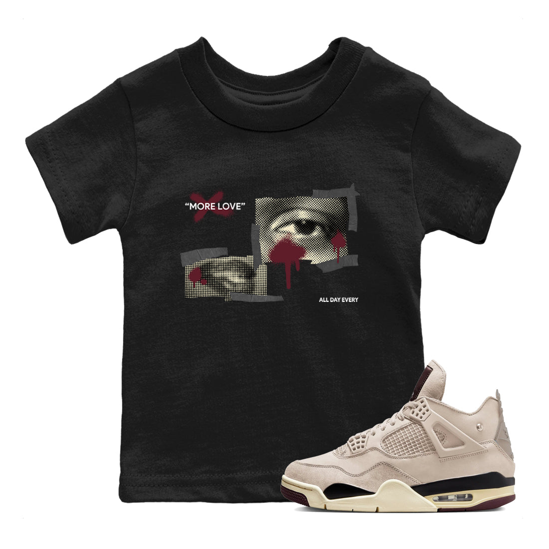 More Love snkmatch Tees Kids - Air Jordan 4 A Ma Maniere x Fossil Stone