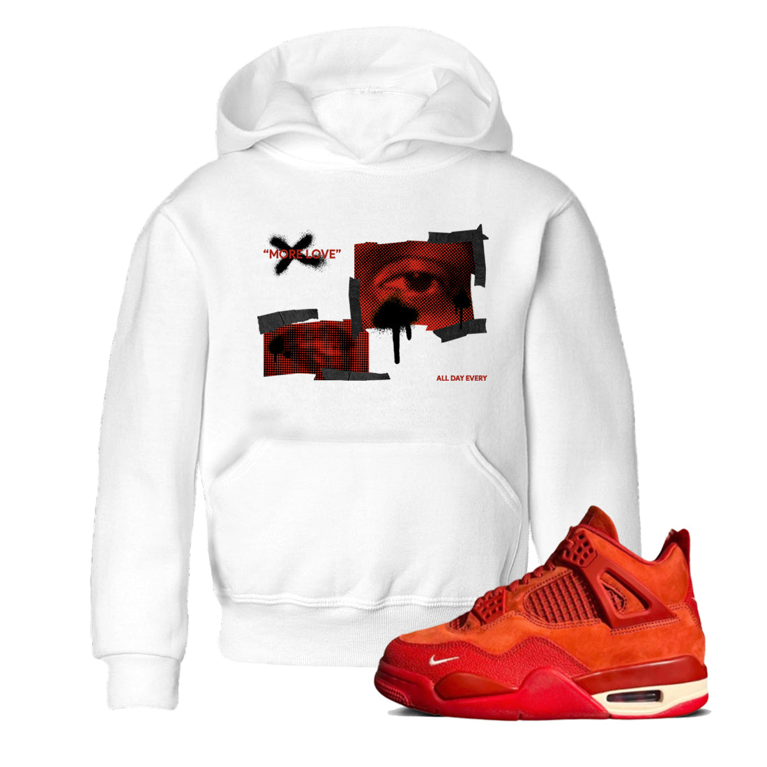 More Love snkmatch Tees Kids - Air Jordan 4 Brick By Brick
