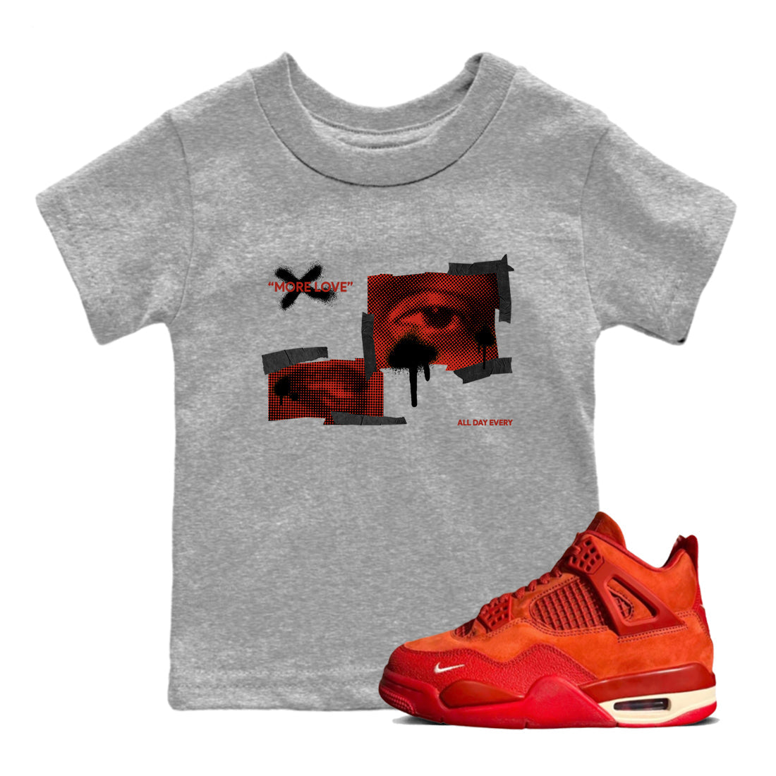 More Love snkmatch Tees Kids - Air Jordan 4 Brick By Brick