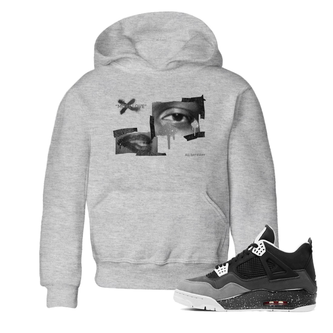 More Love snkmatch Tees Kids - Air Jordan 4 Fear