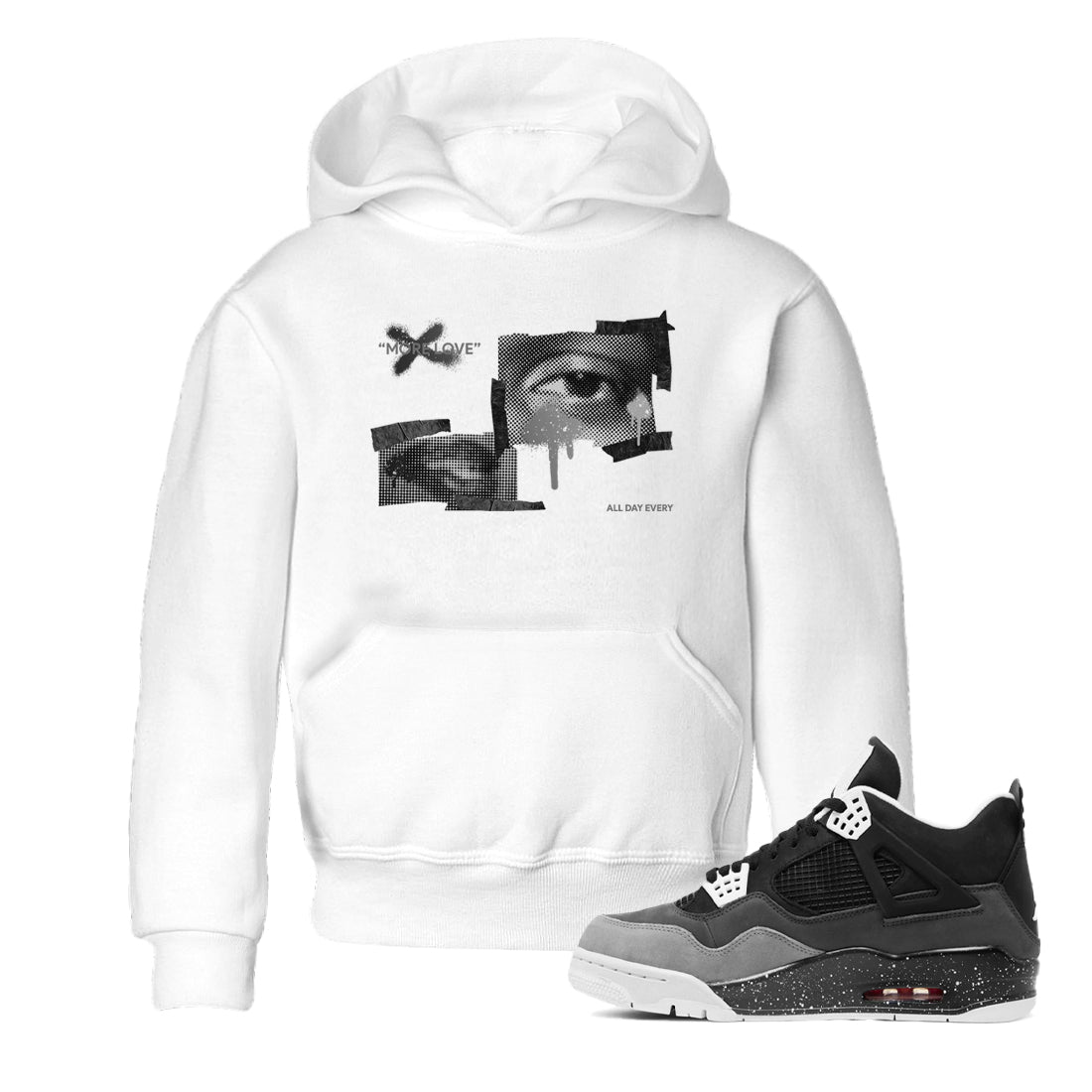 More Love snkmatch Tees Kids - Air Jordan 4 Fear