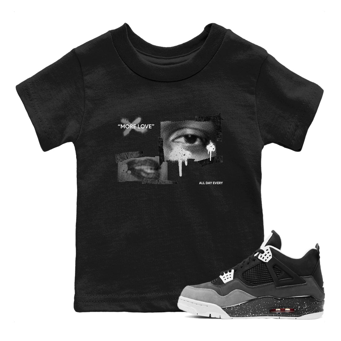 More Love snkmatch Tees Kids - Air Jordan 4 Fear