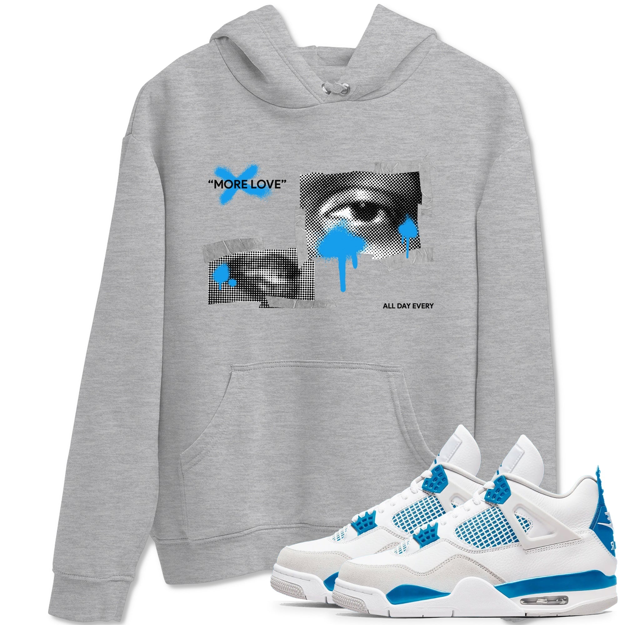 More Love snkmatch Tees - Air Jordan 4 Military Blue