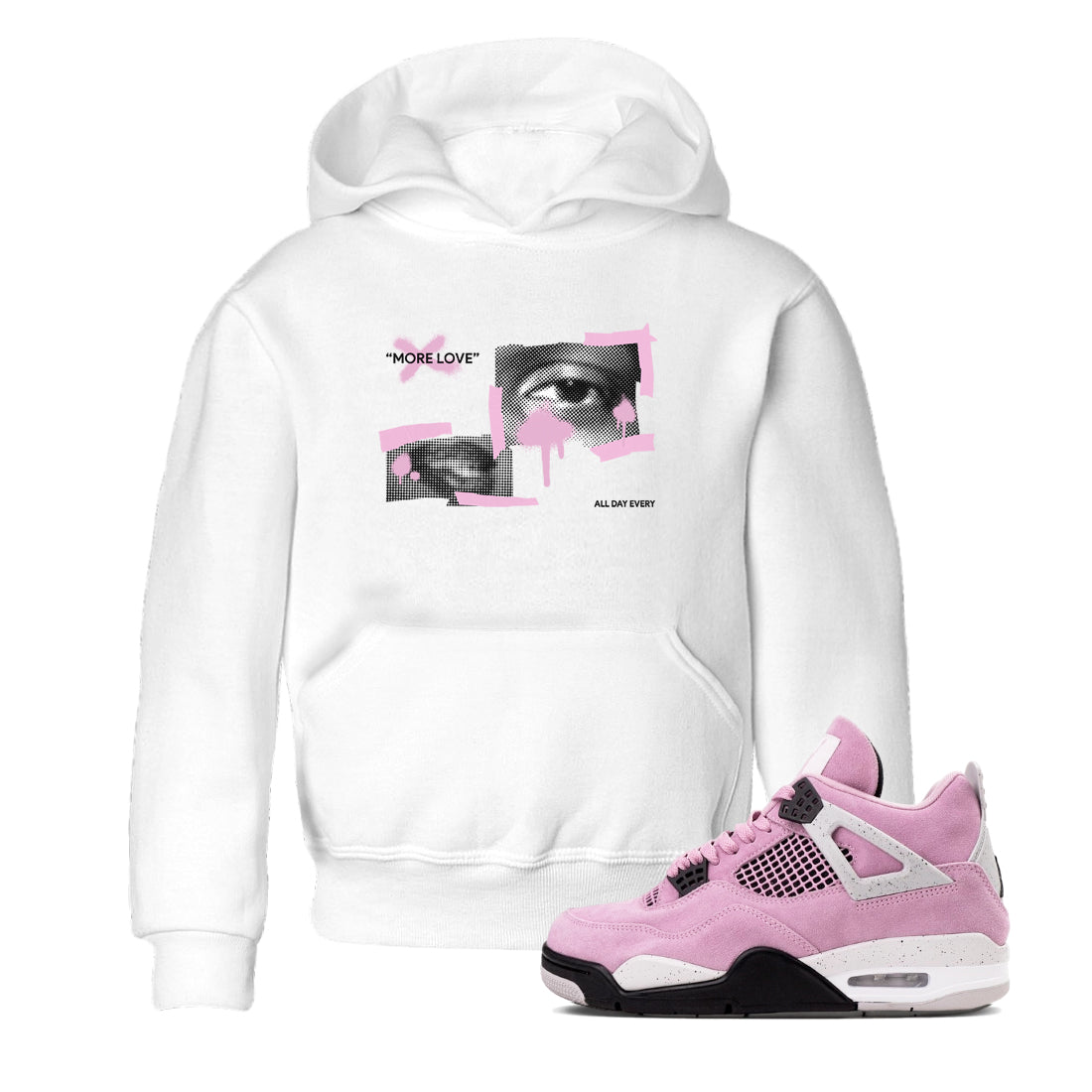 More Love snkmatch Tees Kids - Air Jordan 4 Orchid