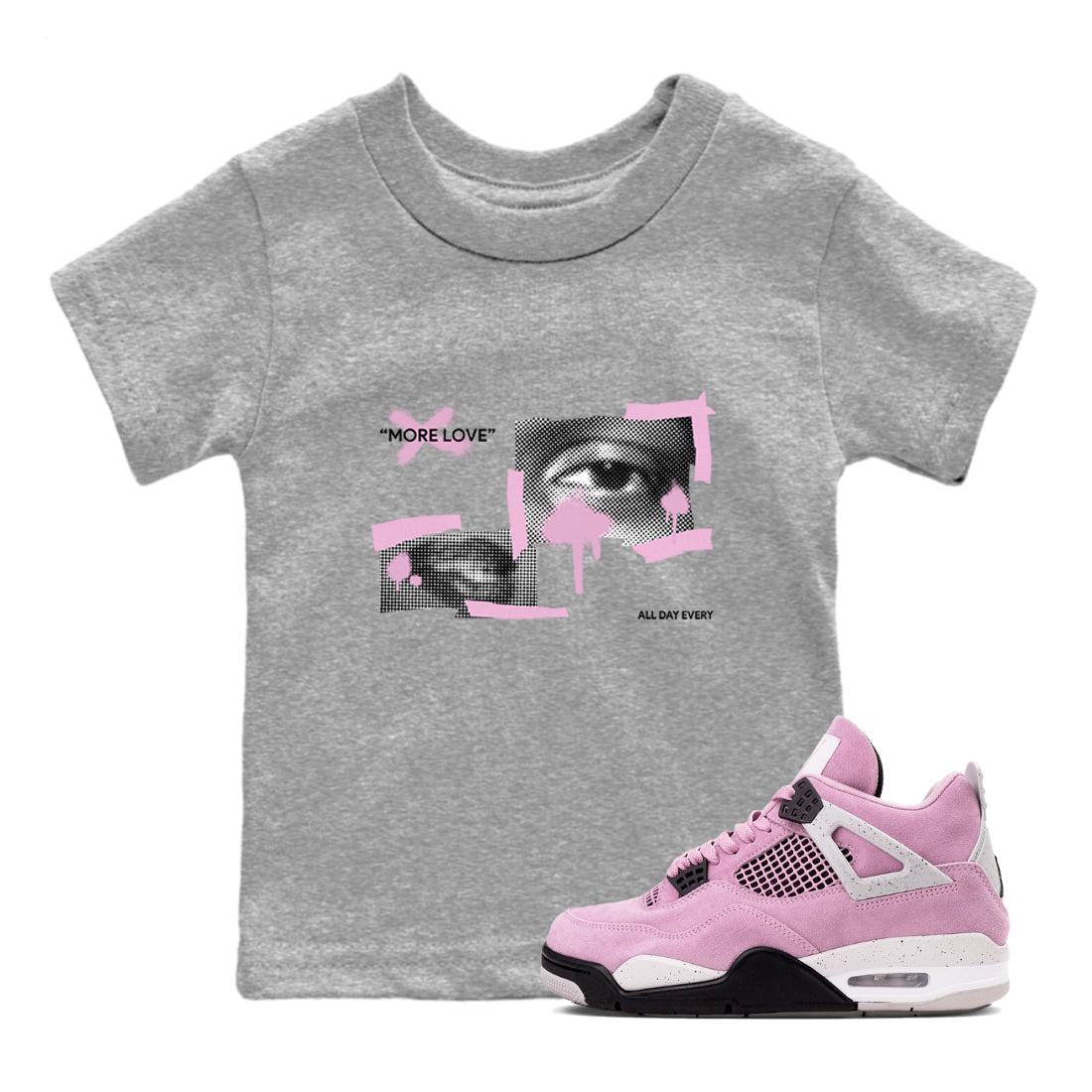 More Love snkmatch Tees Kids - Air Jordan 4 Orchid