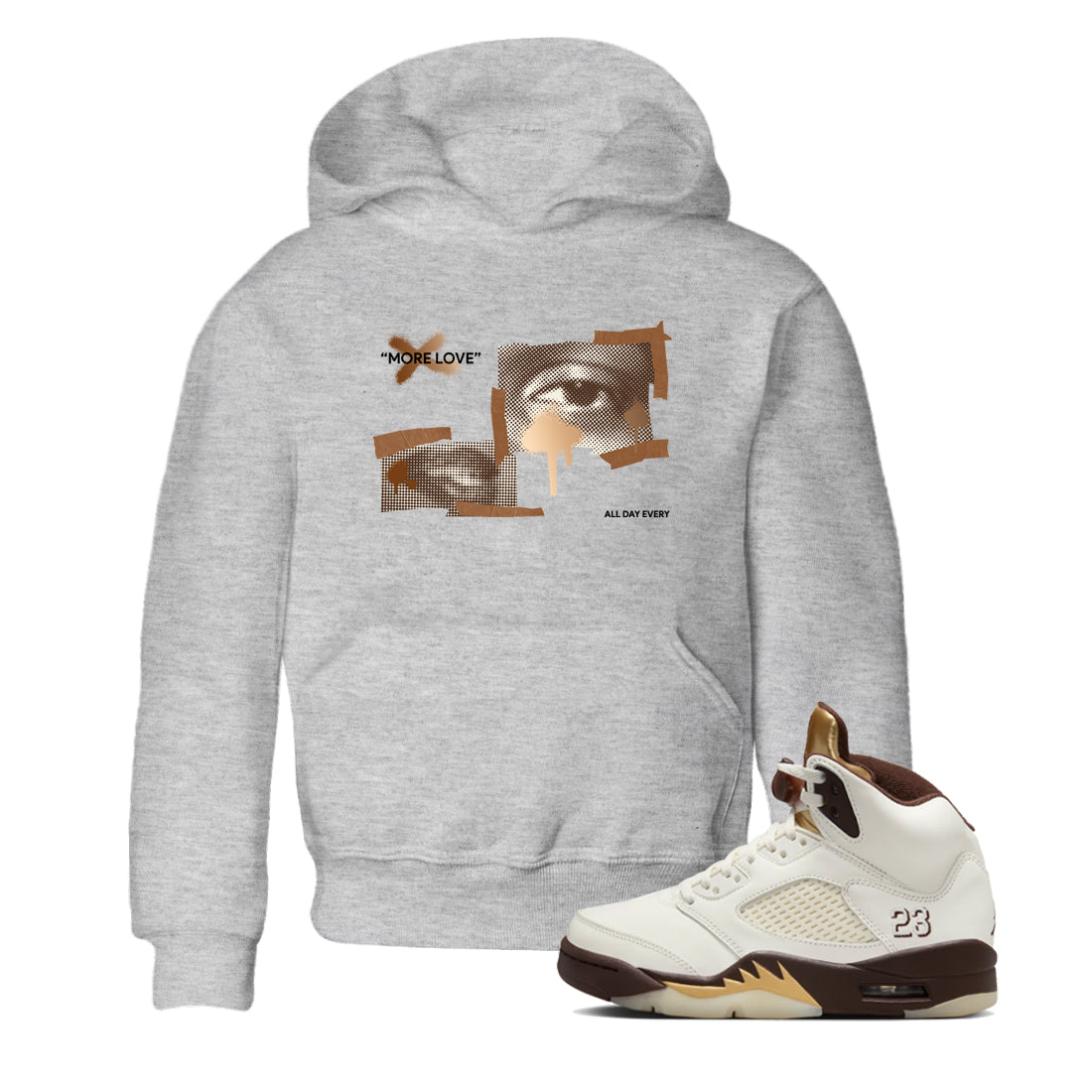 More Love snkmatch Tees Kids - Air Jordan 5 Golden Ticket
