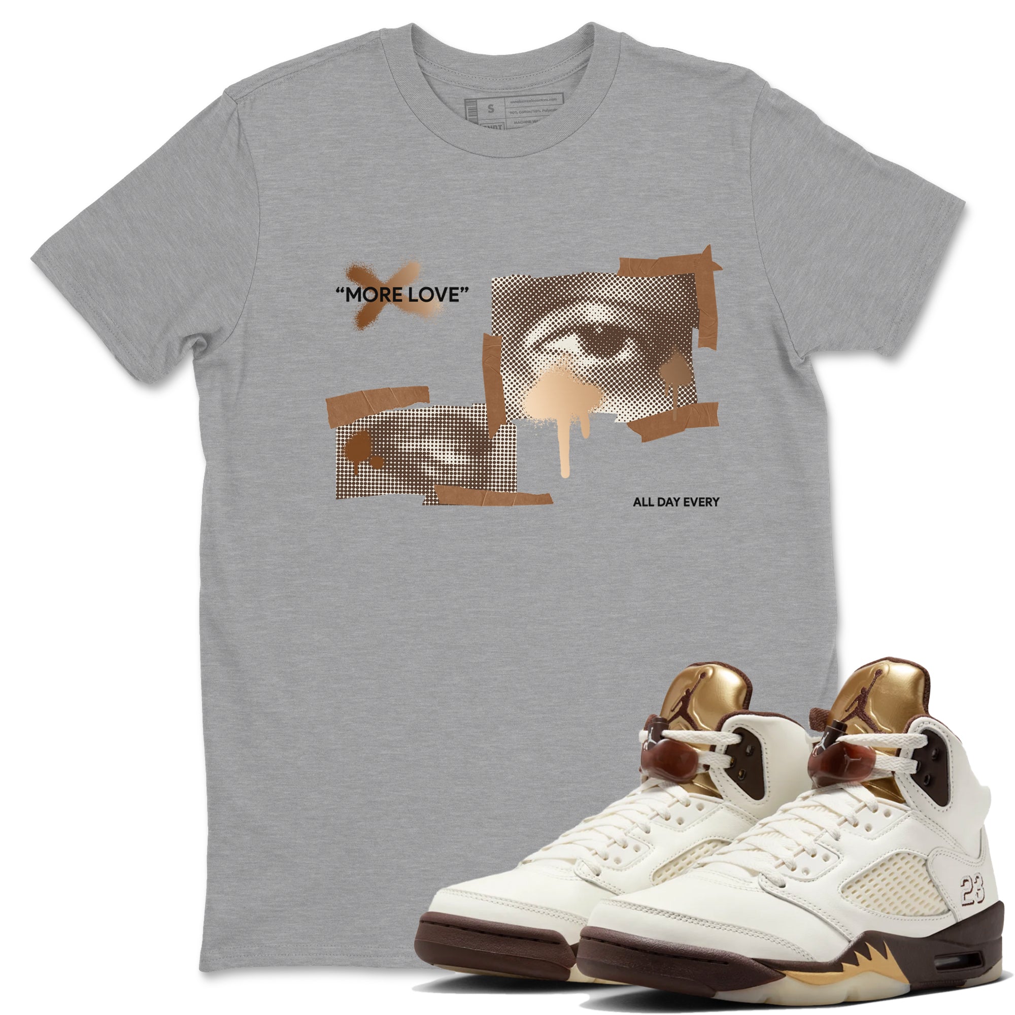 More Love snkmatch Tees - Air Jordan 5 Golden Ticket