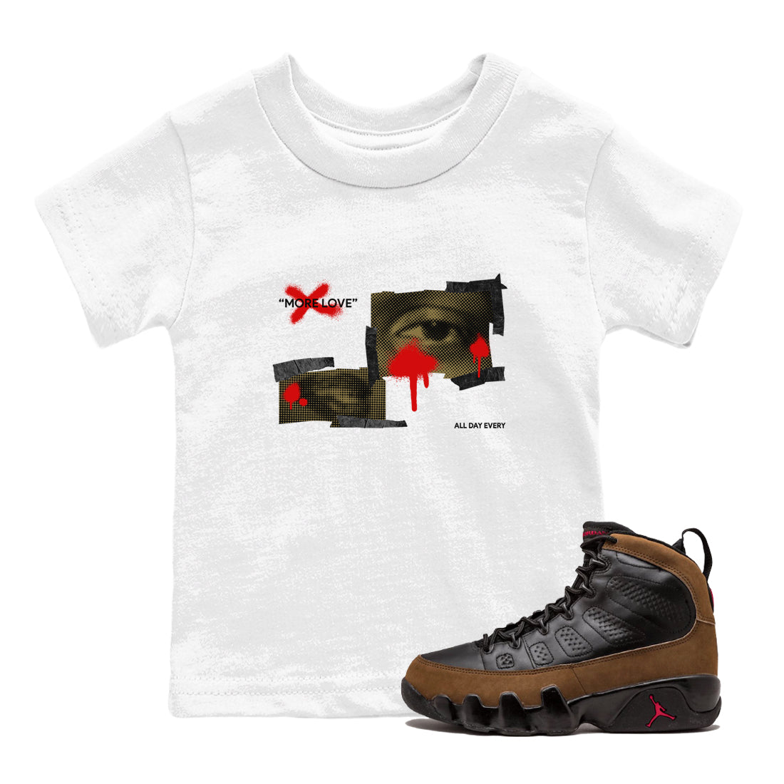 More Love snkmatch Tees Kids - Air Jordan 9 Olive