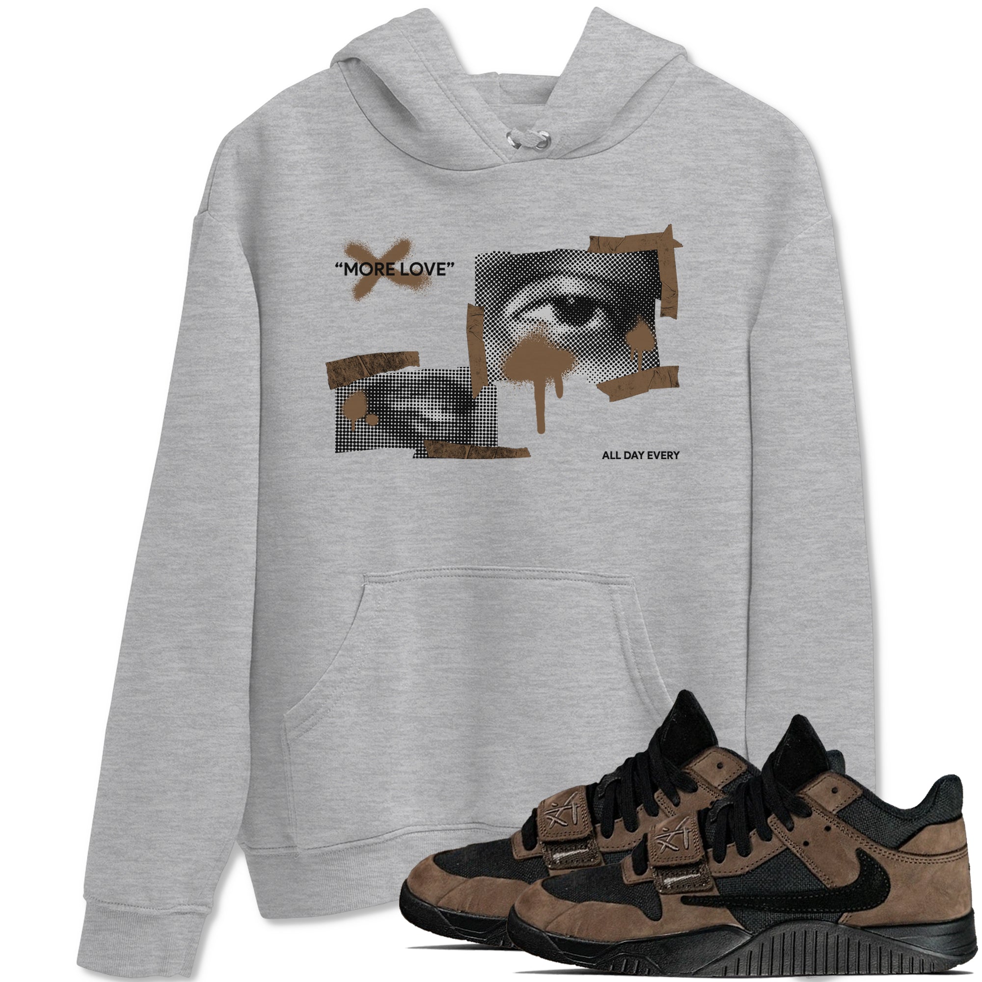 More Love snkmatch Tees - Jordan Jumpman Jack Travis Scott Dark Mocha
