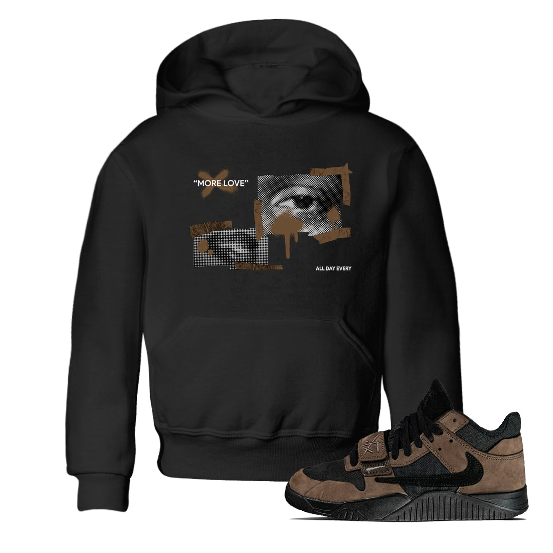 More Love snkmatch Tees Kids - Jordan Jumpman Jack Travis Scott Dark Mocha