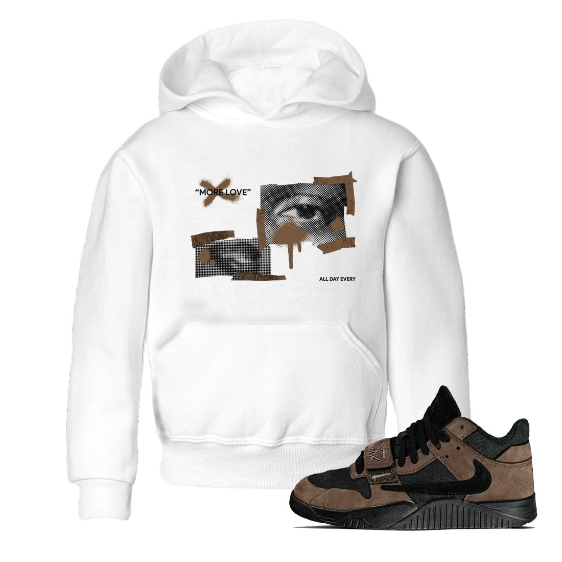More Love snkmatch Tees Kids - Jordan Jumpman Jack Travis Scott Dark Mocha