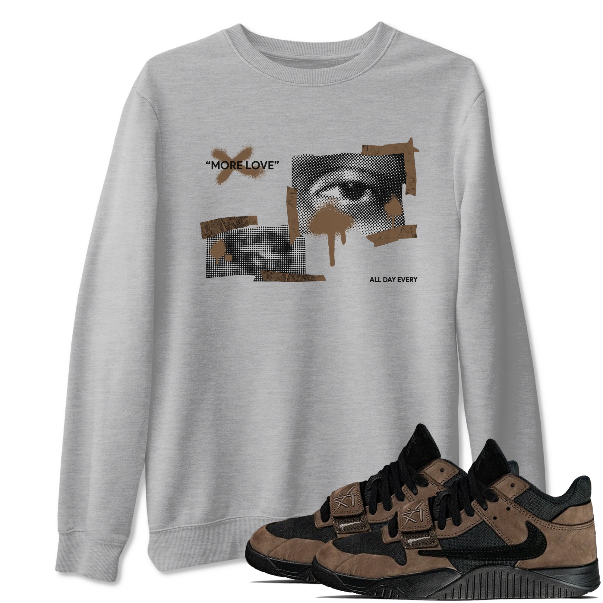 More Love snkmatch Tees - Jordan Jumpman Jack Travis Scott Dark Mocha