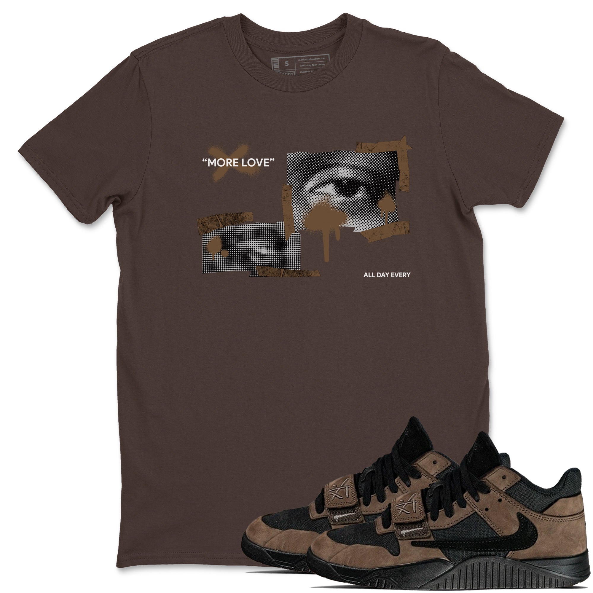 More Love snkmatch Tees - Jordan Jumpman Jack Travis Scott Dark Mocha