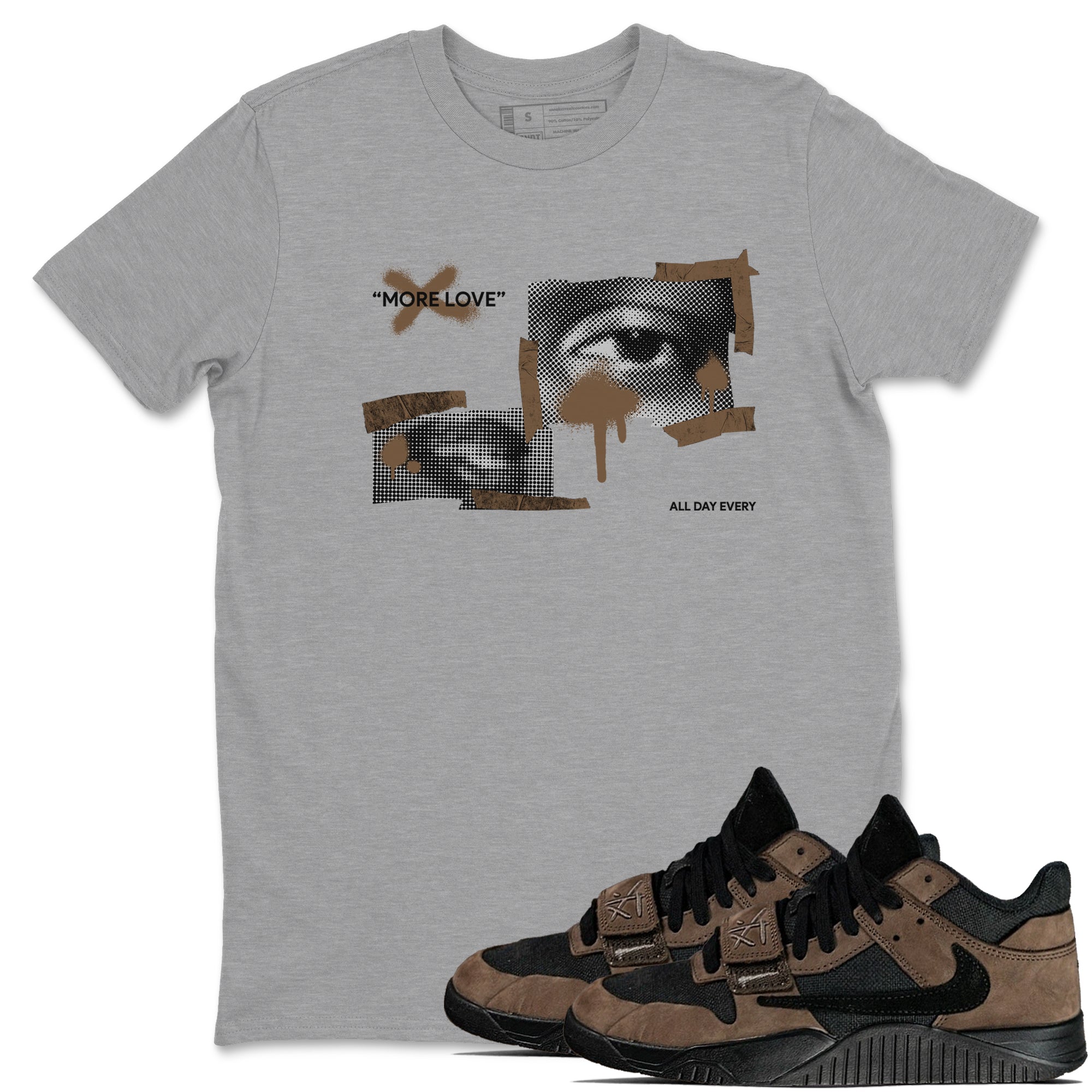 More Love snkmatch Tees - Jordan Jumpman Jack Travis Scott Dark Mocha