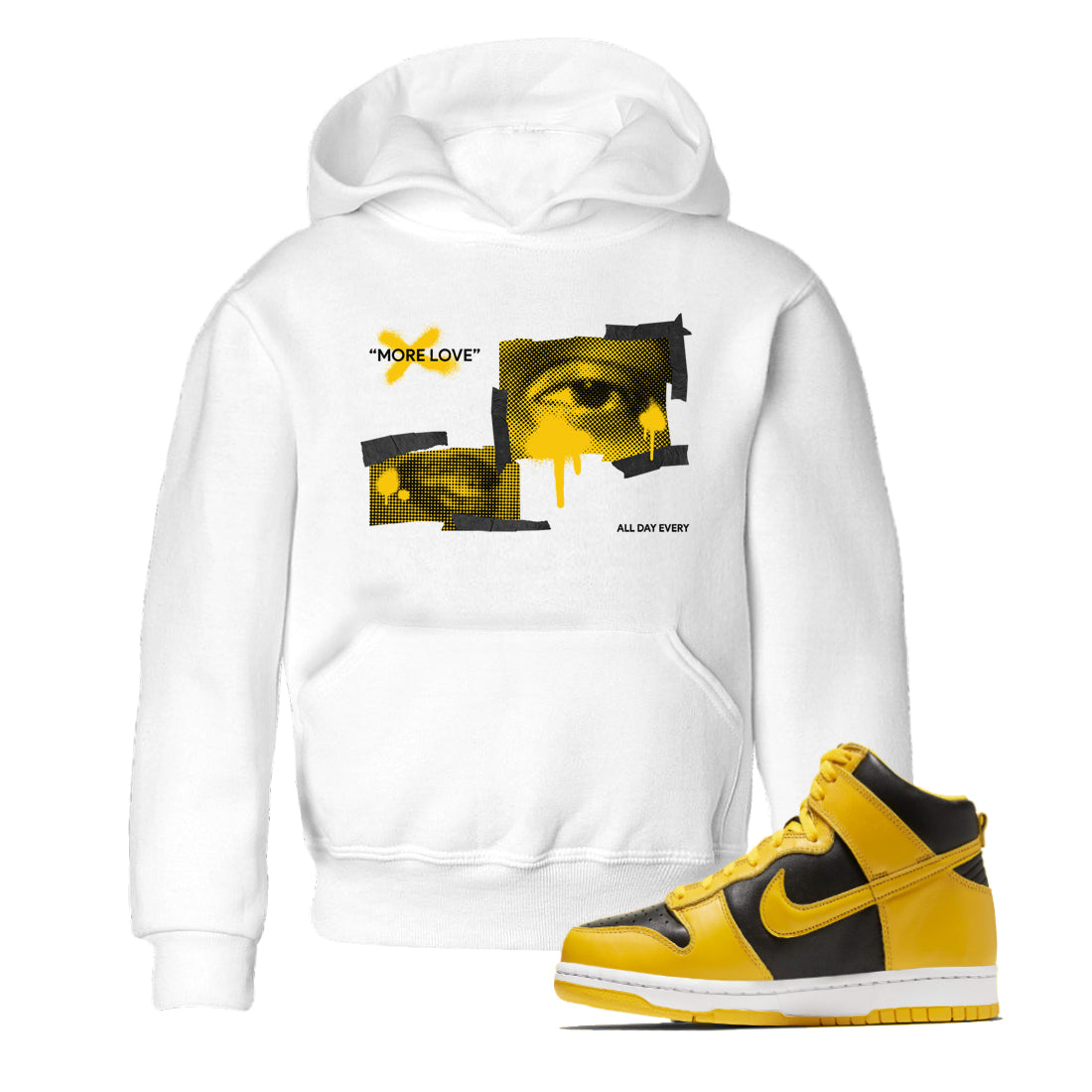 More Love snkmatch Tees Kids - Dunk High Pollen